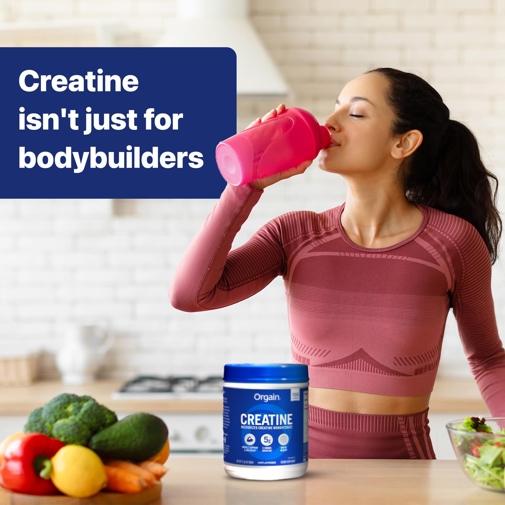 Orgain Creatine Monohydrate Micronized Powder, 100 Servings, Unflavored, Supports Muscle Growth, Post Workout Recovery and Brain Health, No Artificial Additives, for Men & Women, Vegan OrgainAu supplements