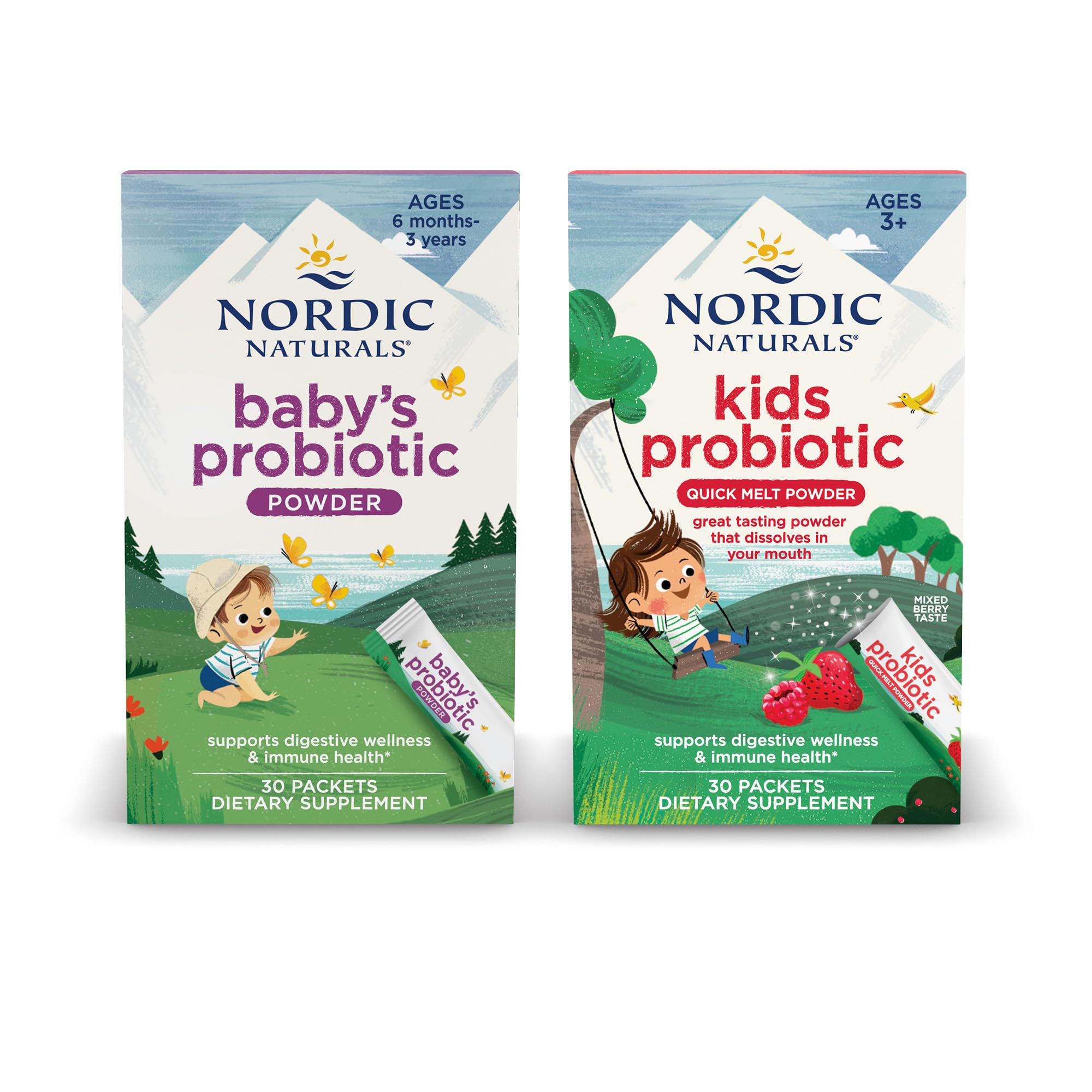 Nordic Naturals Children's Vegan Probiotic Powder Bundle - Baby’s Nordic Flora Probiotic Powder, Unflavored - 30 Packets - 4 Billion CFU Nordic NaturalsAu supplements