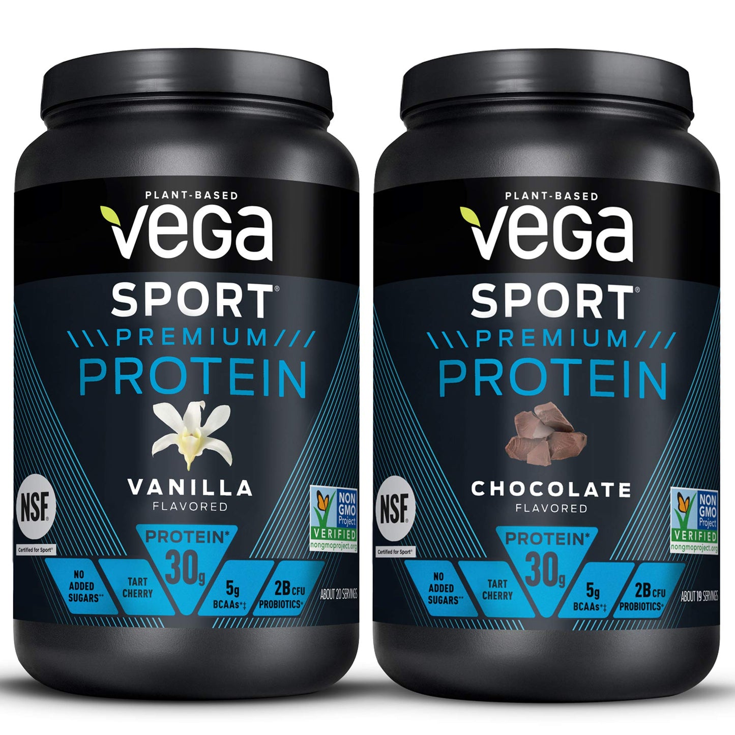 Vega Sport Premium Protein Powder Bundle, Chocolate + Vanilla, Plant Based Protein VegaUS supplements