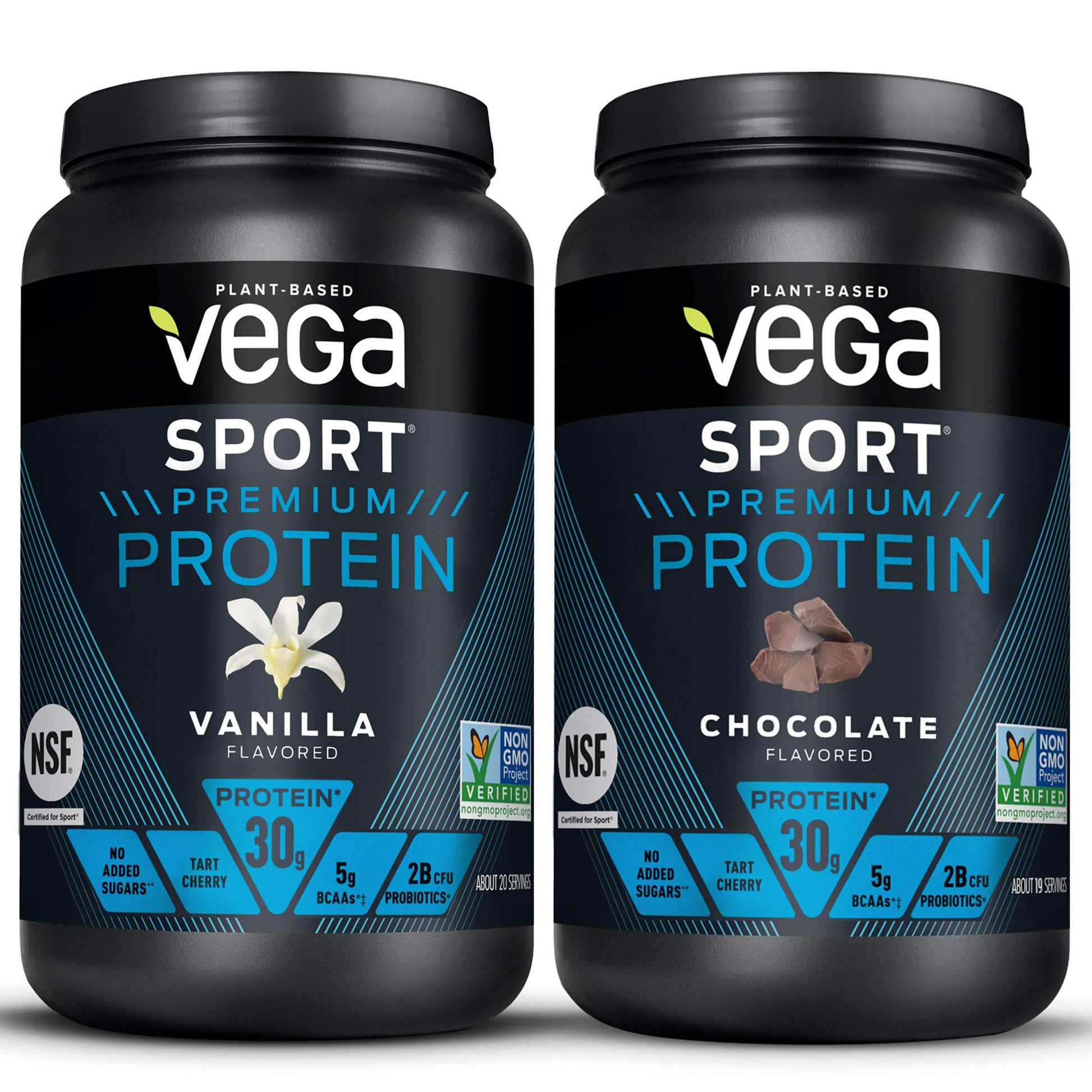 Vega Sport Premium Protein Powder Bundle, Chocolate + Vanilla, Plant Based Protein VegaUS supplements
