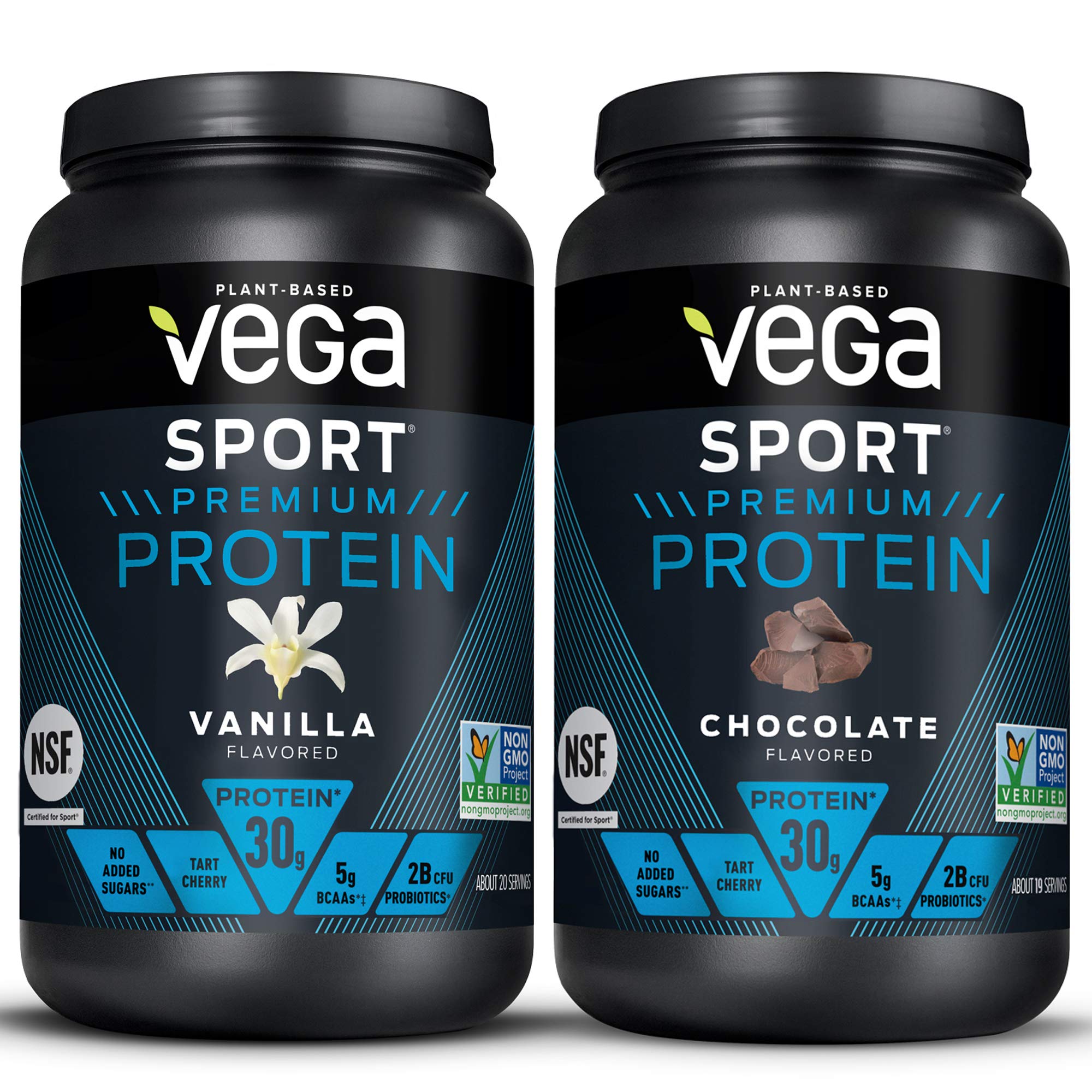 Vega Sport Premium Protein Powder Bundle, Chocolate + Vanilla, Plant Based Protein VegaUS supplements