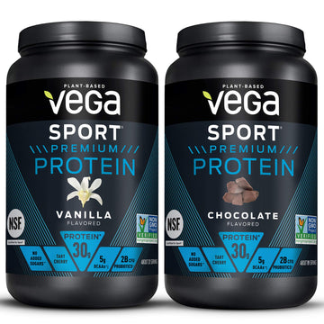 Vega Sport Premium Protein Powder Bundle, Chocolate + Vanilla, Plant Based Protein VegaUS supplements