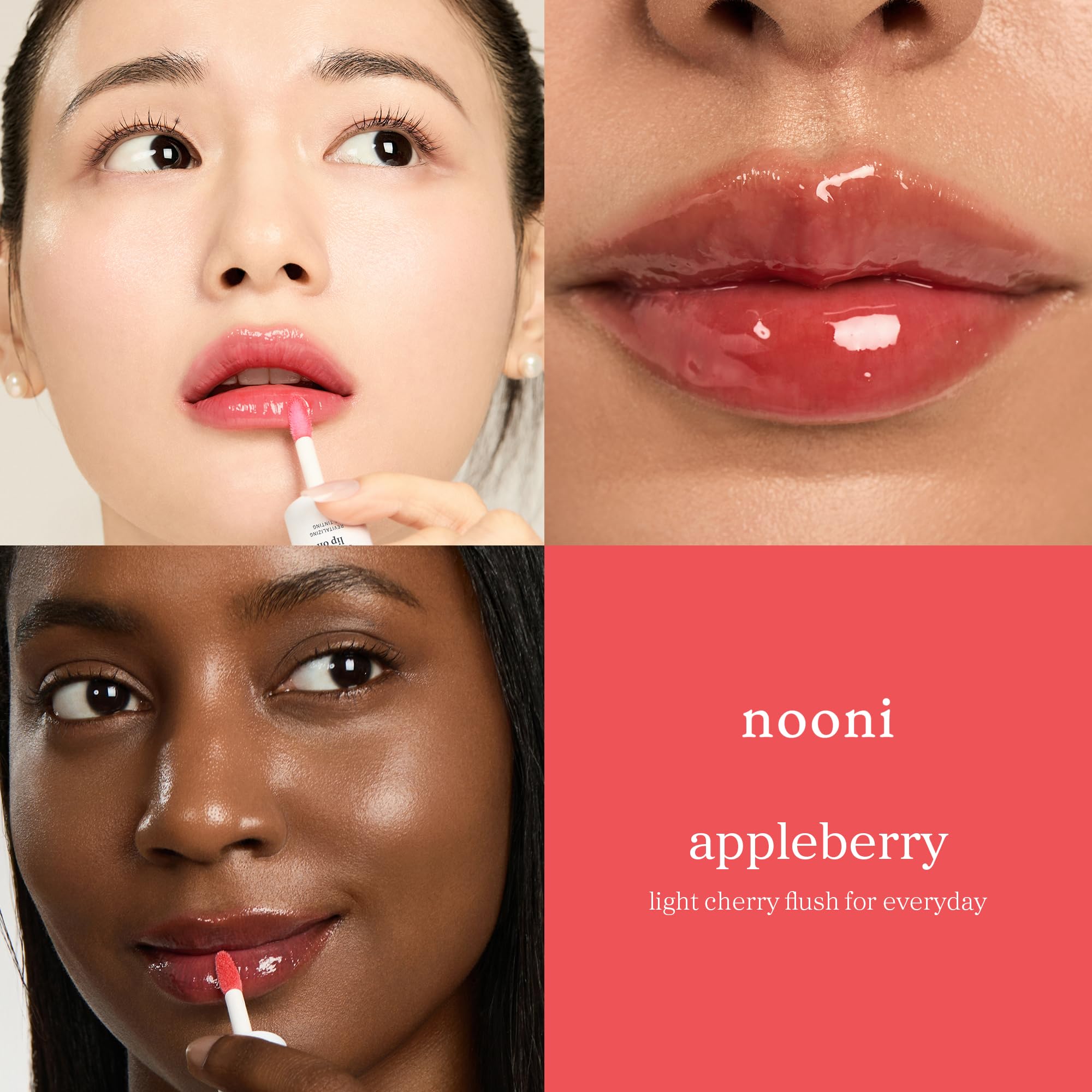 NOONI Korean Lip Oil - Appleberry | Long-Lasting, Moisturizing, Plumping, Revitalizing for Dry Lips, Waterproof, No Peel Off, Hydrating, Nourishing Crystal Clear, Stocking Stuffers, 0.12 FL Oz NOONIAu supplements