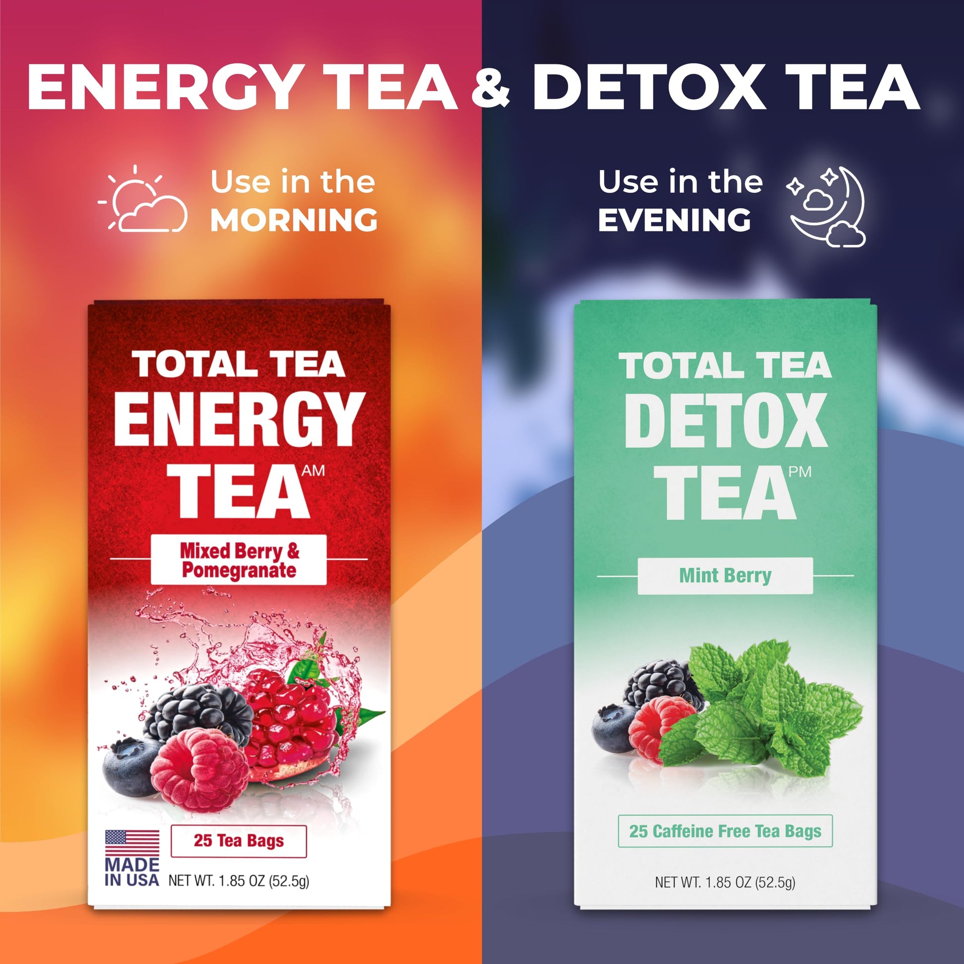 Total Tea Slimming Detox Tea for a Healthy Weight Support - Caffeine Free - Herbal Total TeaUS supplements
