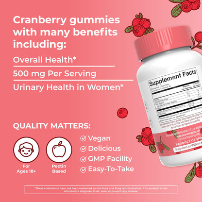 MaryRuth Organics Organic Cranberry Gummies - 500mg Supplement | Urinary Tract Health for Women | with D Mannose | Traditional Use MARYRUTH'SUS supplements
