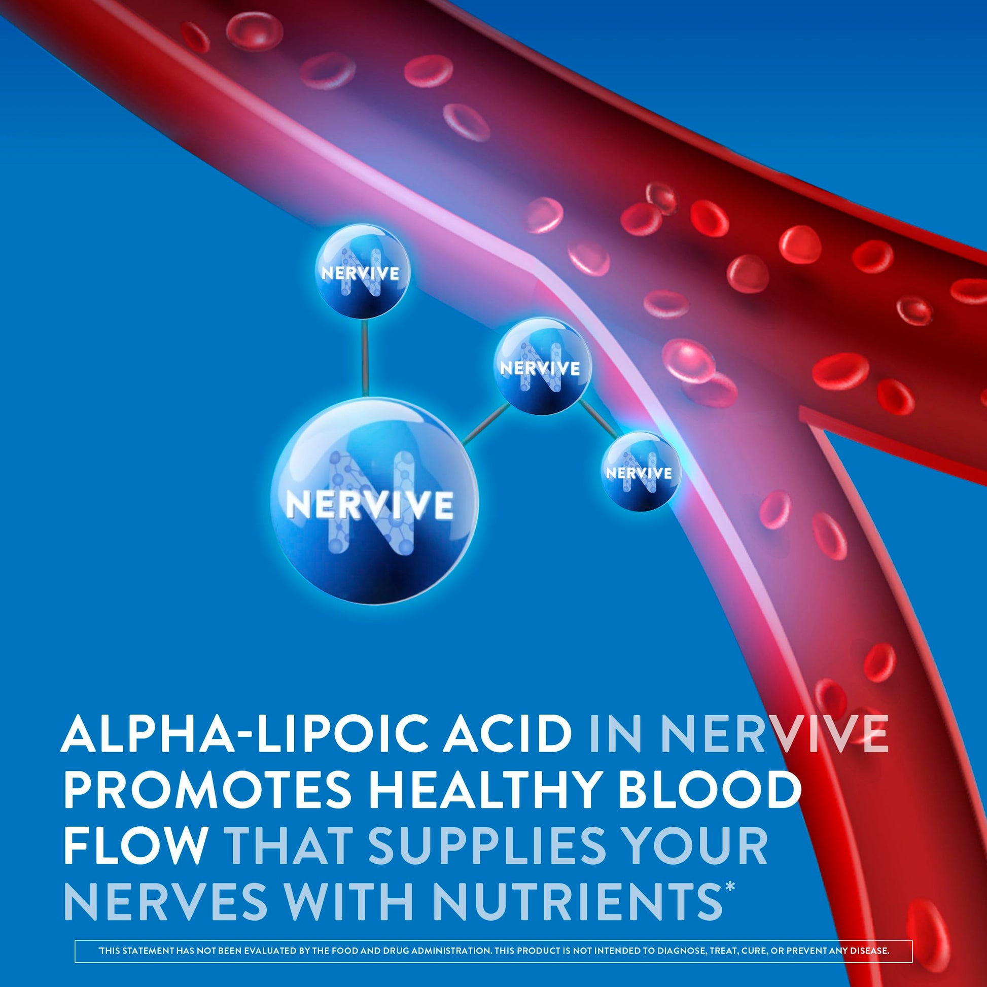 Nervive Nerve Health, Alpha Lipoic Acid, Fortify Nerve Health, Healthy Nerve Function, Healthy Blood Circulation, Supplement, Tablet, 60 Tablets NerviveAu supplements