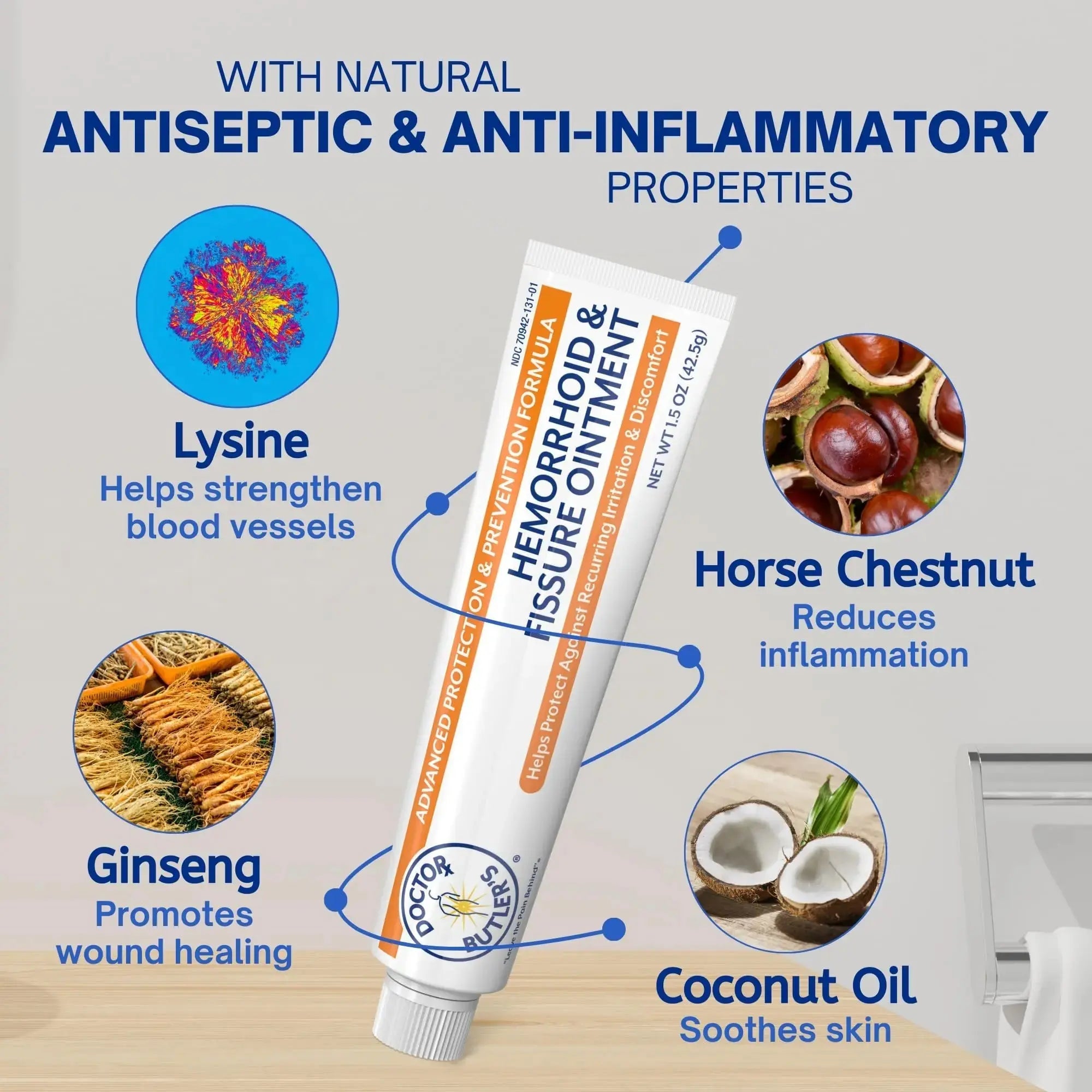Doctor Butler's Advanced Hemorrhoid & Fissure Ointment – Lidocaine Hemorrhoid Treatment and Fissure Treatment Extra Strength Formula, Heals and Provides Fast Pain and Itch Relief* (1.5 oz.) Doctor Butler'sAu supplements