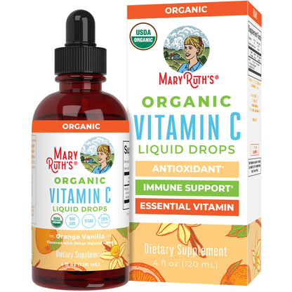 MaryRuth Organics Organic Vitamin C Supplement | Liquid Vitamin C Liquid Drops for Adults & Kids | Immune Support Supplement for Overall Health | Vegan | Non-GMO | Gluten Free | 4 Fl Oz MARYRUTH'SUS supplements