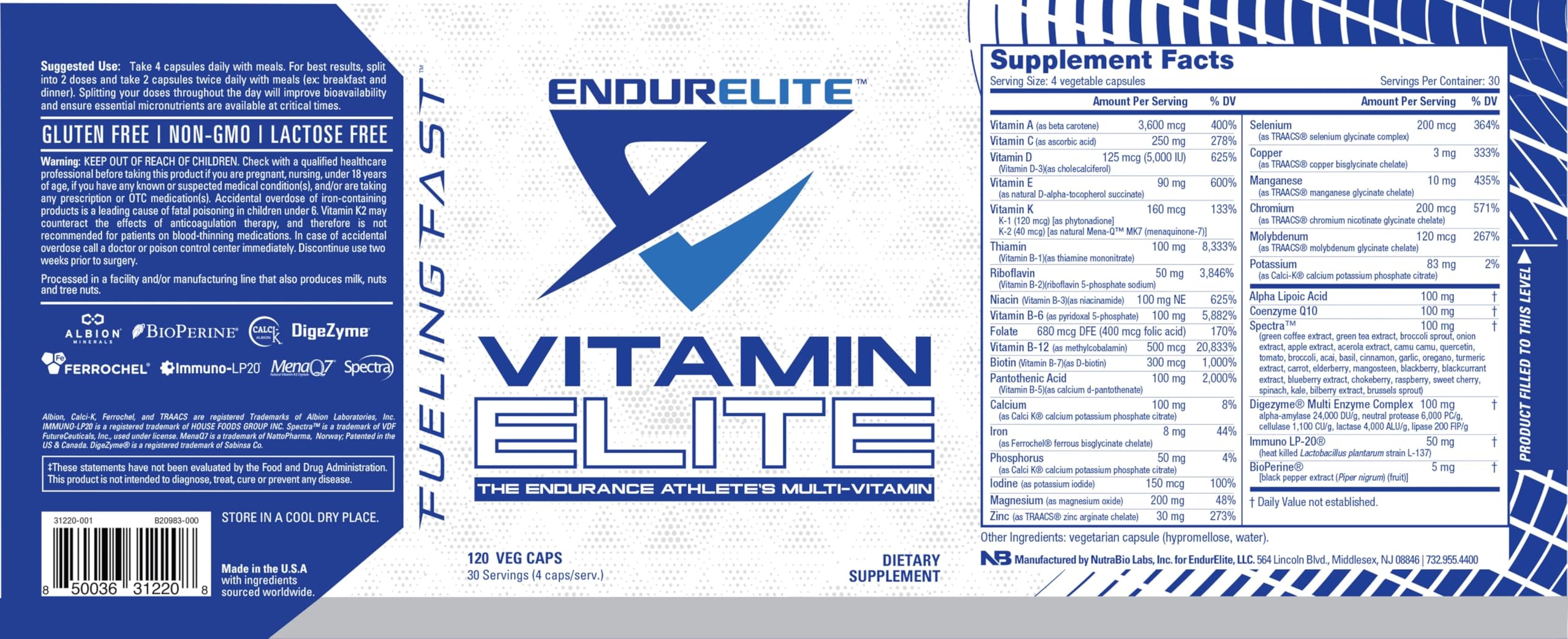 EndurElite Vitamin Elite - Complete Multivitamin for Men and Women - 120 Capsules EndurEliteAu supplements