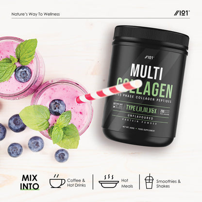 Multi Collagen Protein Powder (400g) - Types I, II, III, V & X - Hydrolyzed Grass Fed Bovine, Wild Caught Fish ALPHA01US supplements