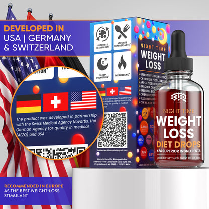 BIOTEQUELAB Night Time Weight Loss Diet Drops - Appetite Control, Fat BIOTEQUELABUS supplements