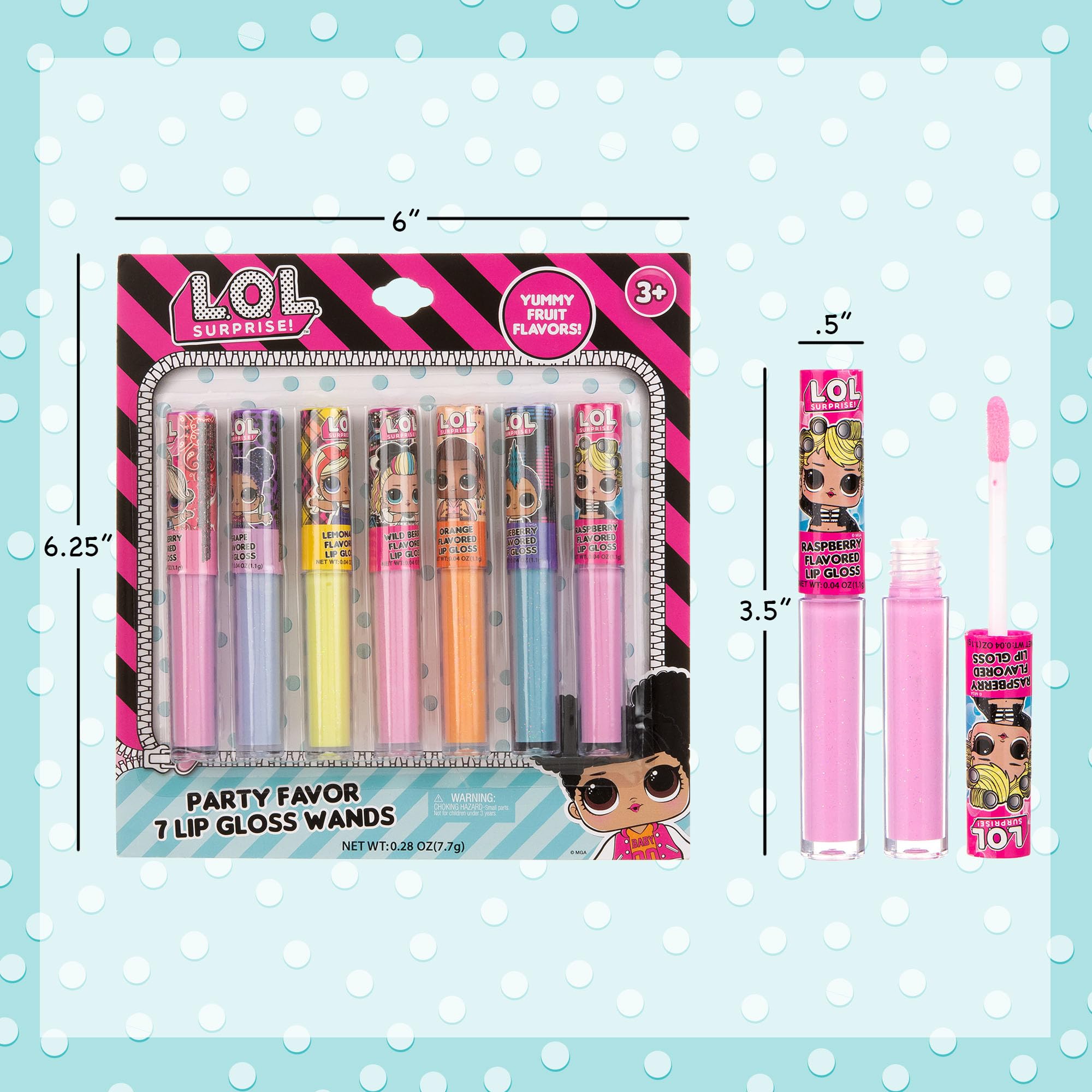 L.O.L Surprise 7-Pack Lip Gloss for Girls, Lol Lip Gloss L.O.L. Surprise!Au supplements