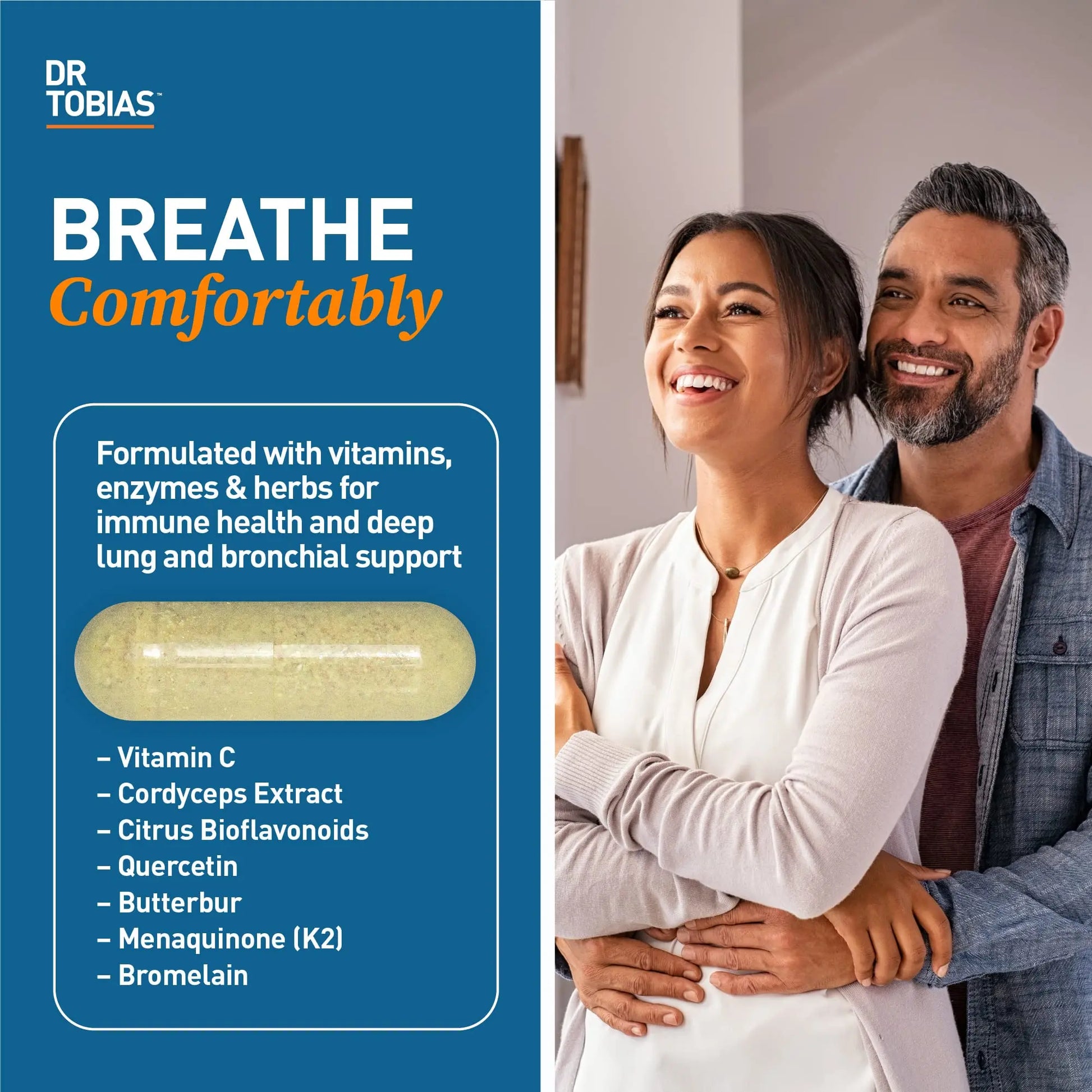 Dr. Tobias Lung Health and Oregano & Caprylic Acid Blend, Supports Lung Cleanse & Detox, Intestinal Health, Immune Support with Prebiotics & Herbs for Women & Men Dr. Tobiasnz supplements
