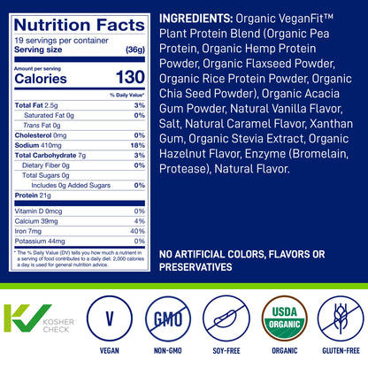 LeanFit Organic Plant-Based Protein, Natural Vanilla Flavor, 21g Vegan Protein, 19 Servings LeanFitUS supplements