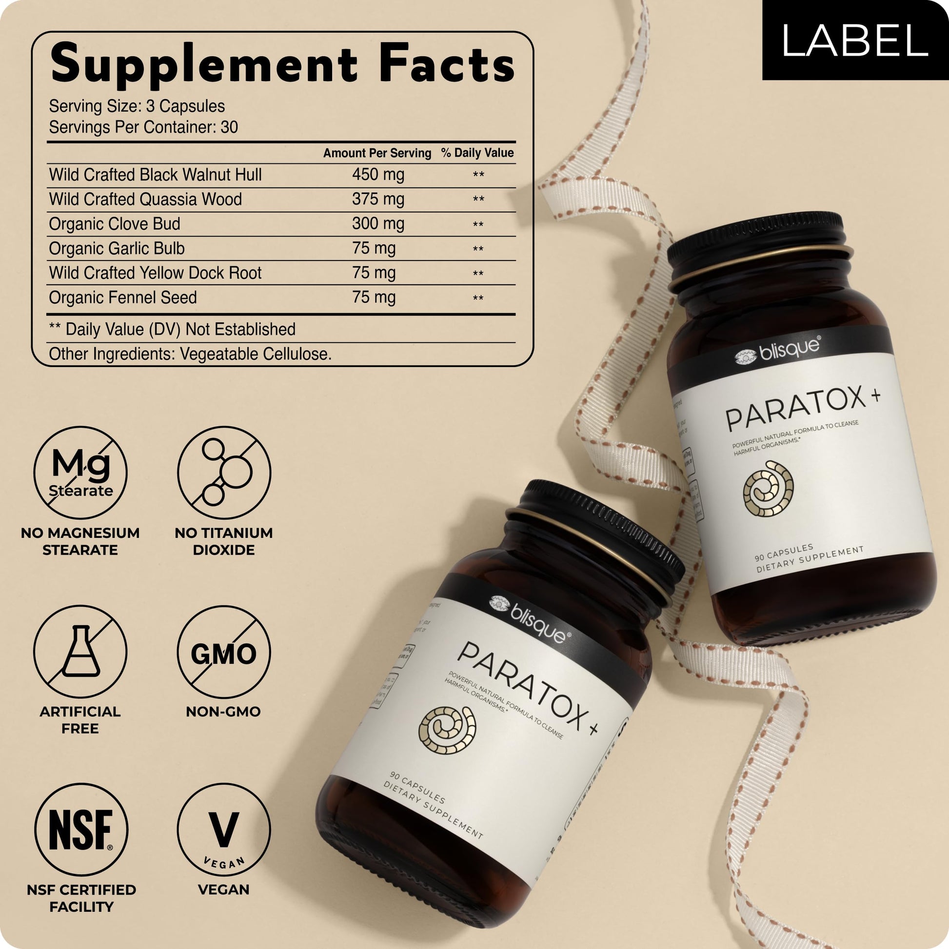 Blisque – Natural para Cleanse Support Supplement to Eliminate Harmful Organisms BlisqueAu supplements
