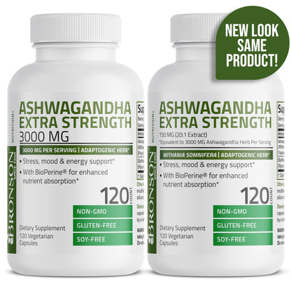 Bronson Ashwagandha Extra Strength Stress & Mood Support with BioPerine BronsonUS supplements