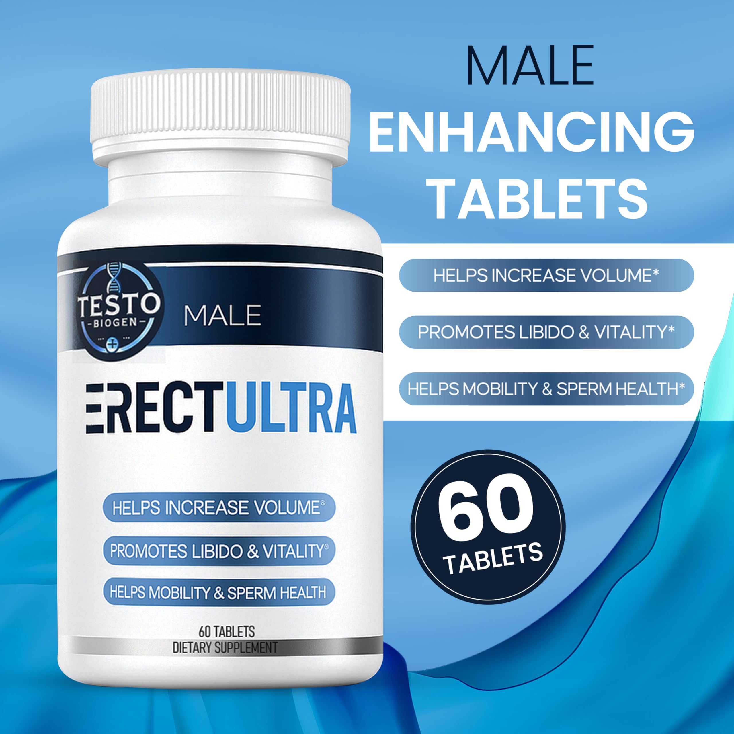 Male Enhancing Supplement - Fast Acting Performance Pills for Men for Blood Flow - Size & Stamina - Testosterone Booster, Maca Root, Epimedium,Tongkat Ali Dietary Supplement 60 Tablets TESTO BIOGENAu supplements