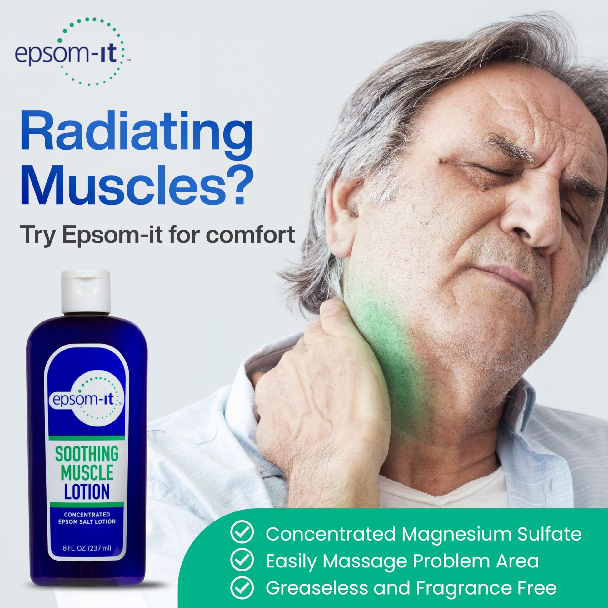 Epsom-It Soothing Muscle Magnesium Lotion – Epsom Salt Topical Cream with Arnica and Magnesium Sulfate - Designed for Muscle Stiffness, Leg Cramps, Feet, Knees and Achy Feet - 8.0 oz EPSOM-ITAu supplements