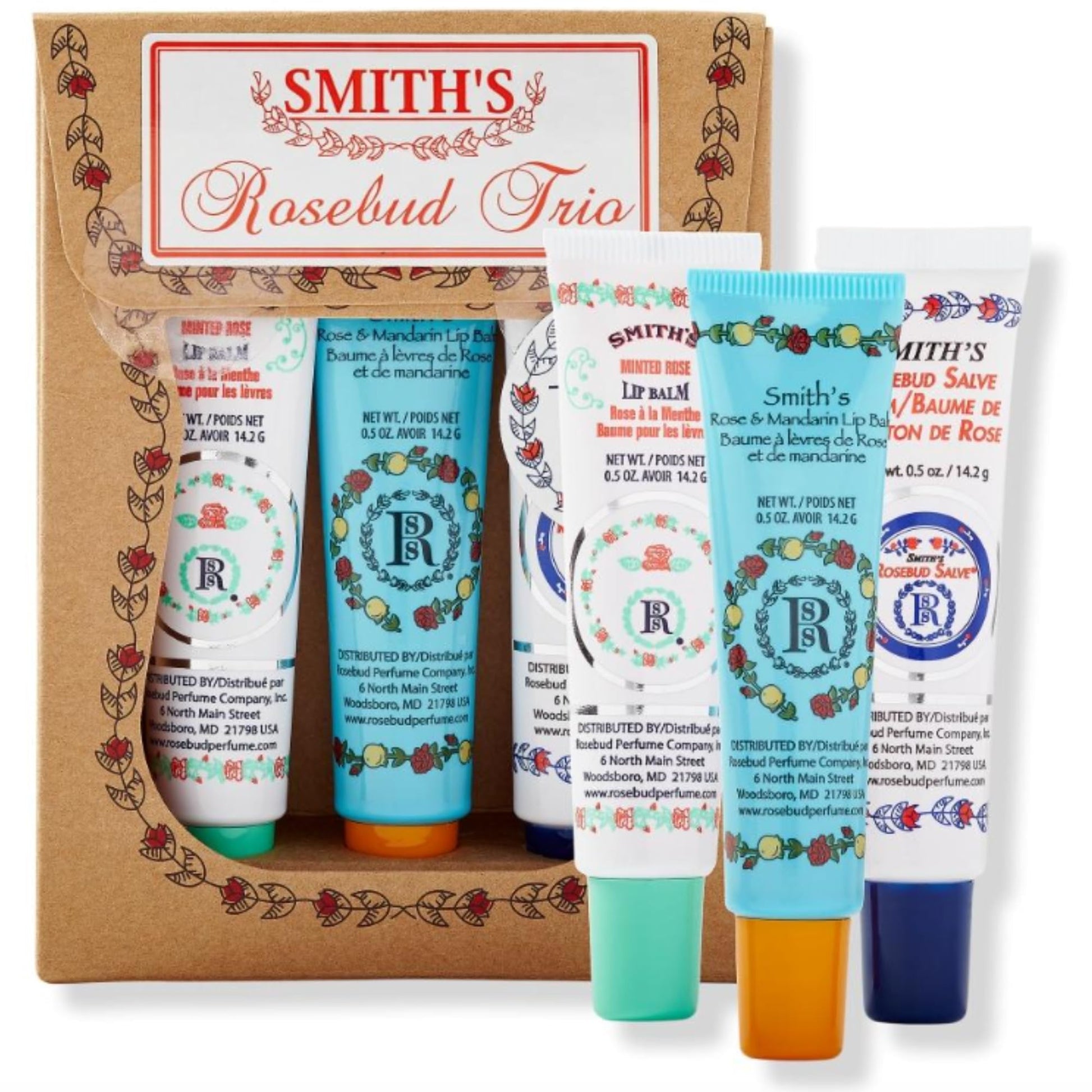 Smith's Rose Lip Balm Bulk- 3x0.5oz Premium All Purpose Lip Gloss Tubes & 3x0.8oz Lip Treatment Salve - Trio Lip Balm Tubes for Plump Lips & Cracked Skin Care - Christmas Gift Set, EBook GenericAu supplements