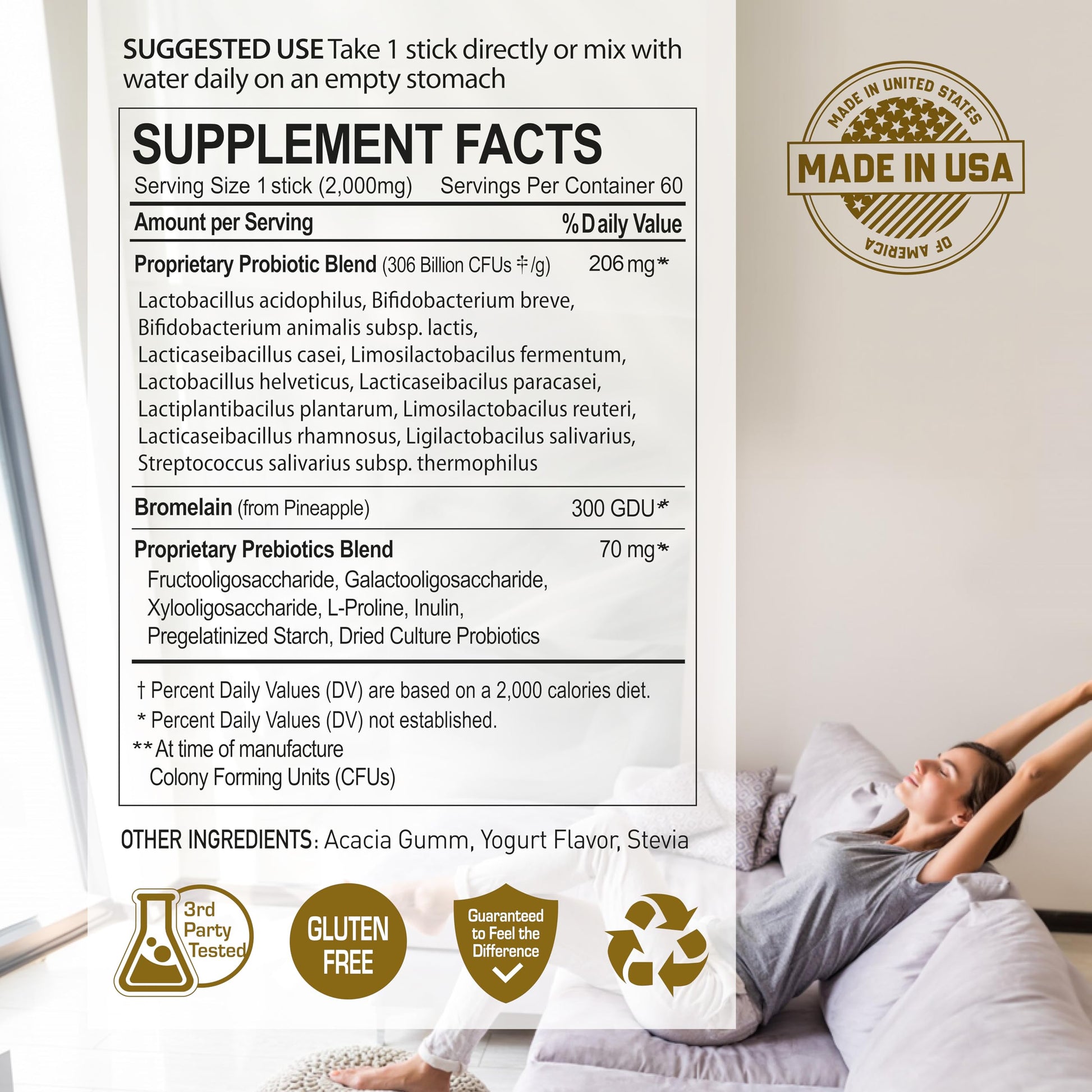 NANOWELL 12 Strains Probiotic 55 Billion CFU with Digestive Enzymes Powder - Immune Support, Gut Health, Probiotics, Prebiotics & Postbiotics - 60 Sticks, 60 Day Supply NANOWELLAu supplements