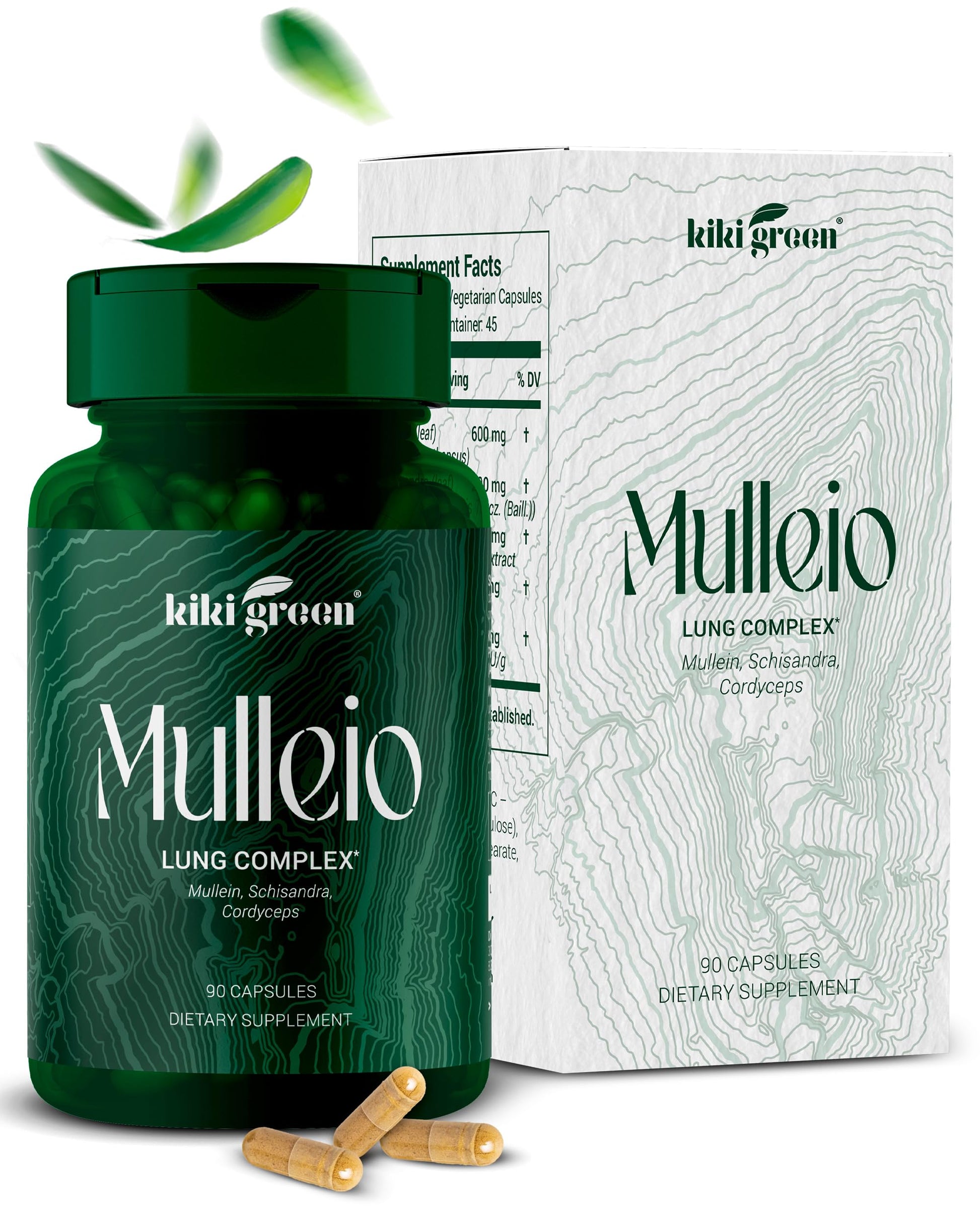 KIKI Green MULLEIO Lung Health Capsules: Herbal Supplement for Lung Cleanse, Better KIKI GreenUS supplements