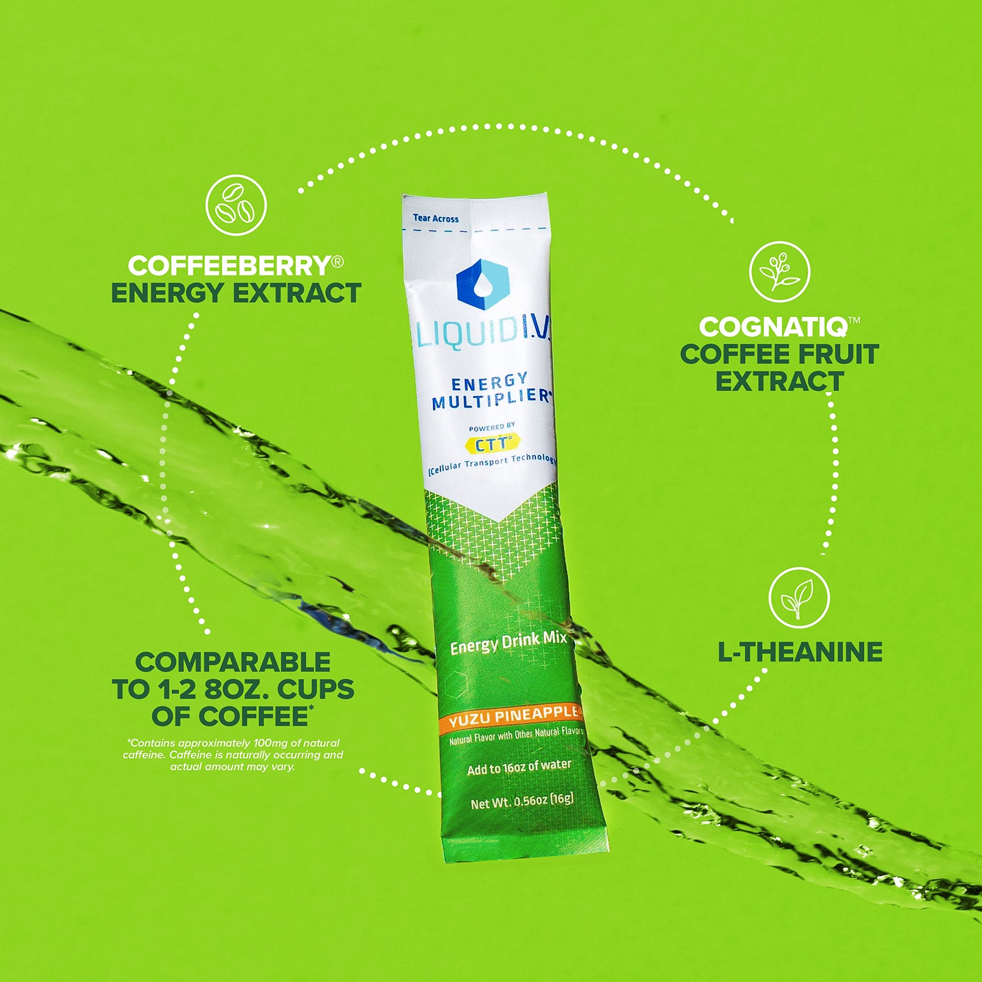 Liquid I.V. Hydration + Energy Multiplier - Yuzu Pineapple - Hydration Powder Packets Liquid I.V.Au supplements