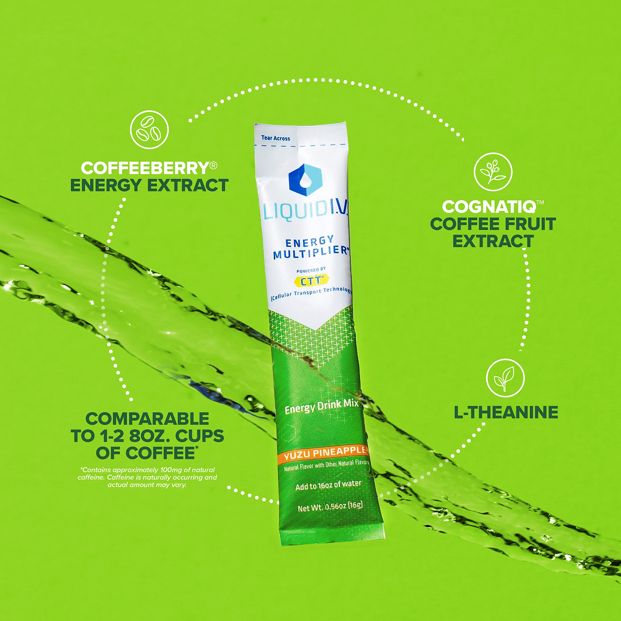 Liquid I.V. Hydration + Energy Multiplier - Yuzu Pineapple - Hydration Powder Packets Liquid I.V.Au supplements