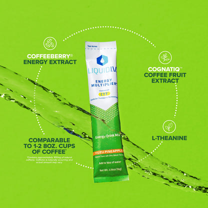 Liquid I.V. Hydration + Energy Multiplier - Yuzu Pineapple - Hydration Powder Packets Liquid I.V.US supplements