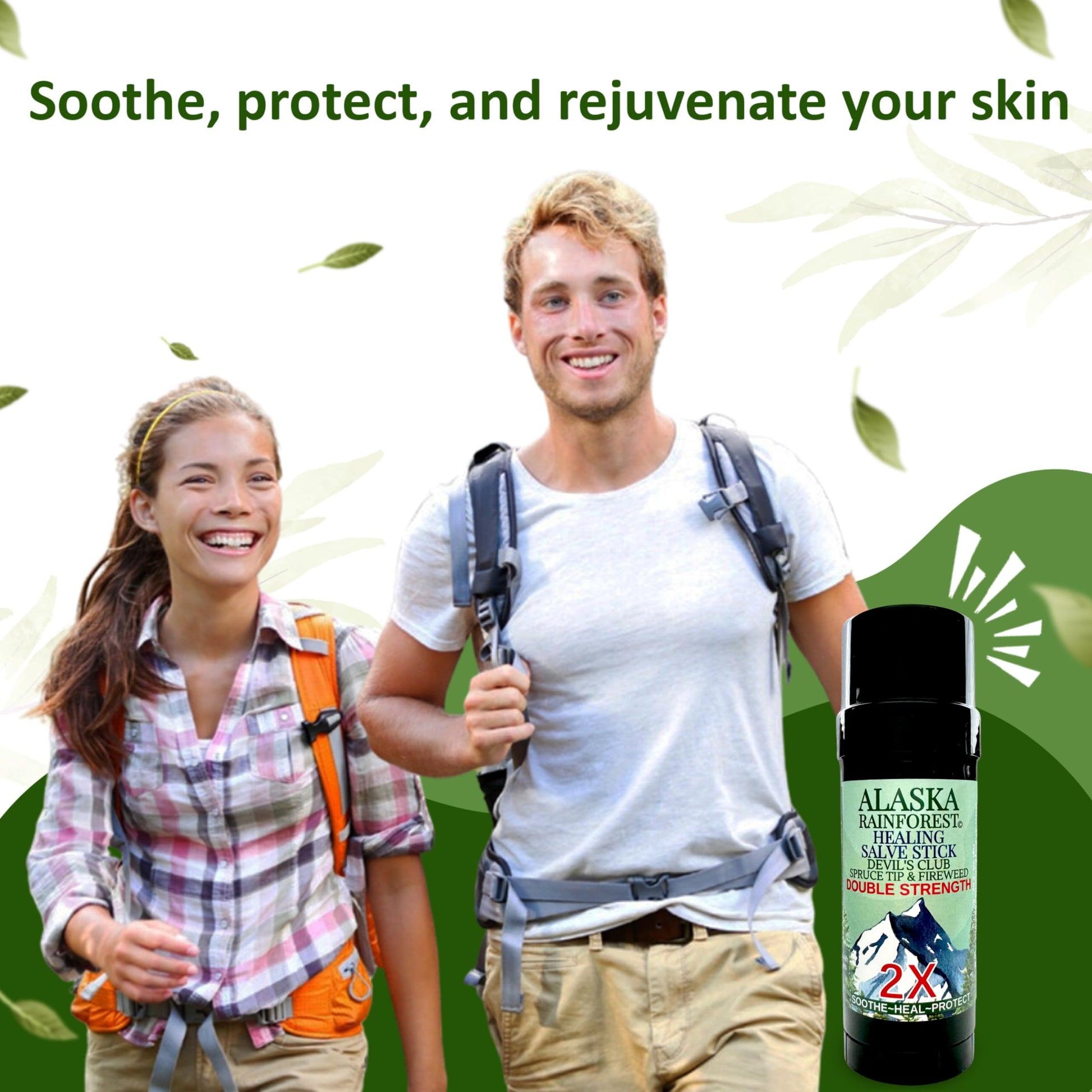 Snowy Summit Alaska Rainforest 2X Salve Stick - Salve for Dry Skin & Joint Relief - Natural Salve for Soothing Skin with Gentle Aroma - Body & Hand Salve - Muscle Rub Alaskan Devil’s Club Oil Snowy SummitAu supplements