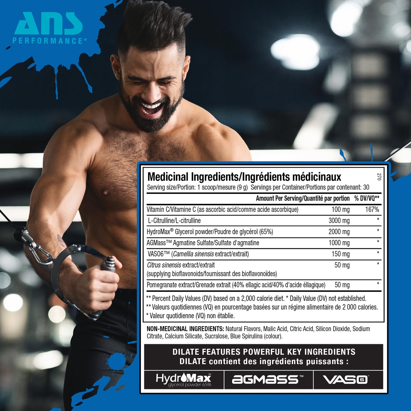 ANS Performance Dilate Pump PreWorkout Powder - Dietary Supplement - Maximizes ANS PerformanceUS supplements