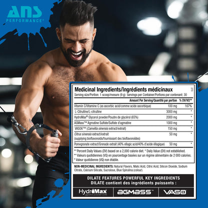 ANS Performance Dilate Pump PreWorkout Powder - Dietary Supplement - Maximizes ANS PerformanceUS supplements