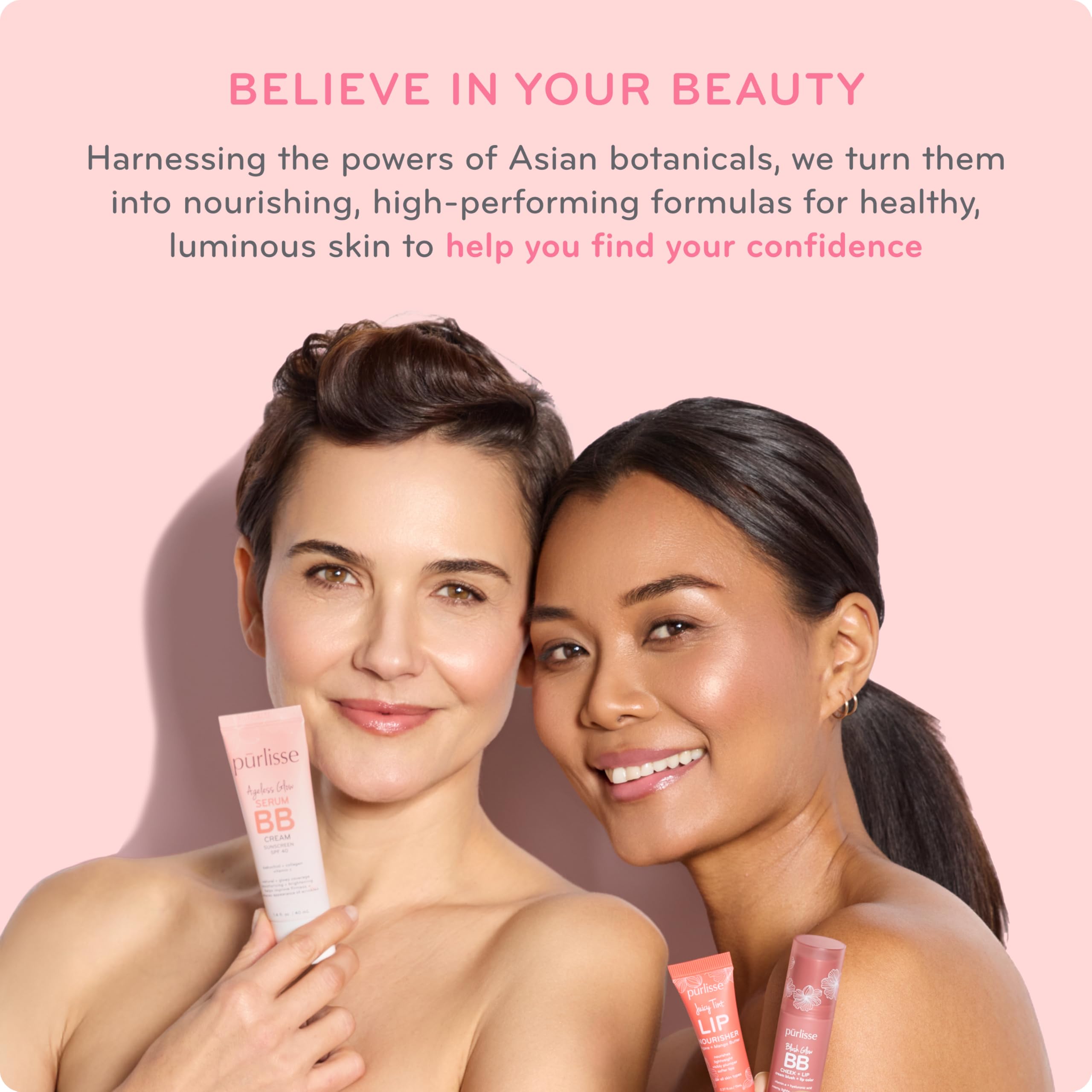 pūrlisse Perfect Glow BB Cream with SPF 30 - Matte Meets Dewy Finish - Enriched with Goji & Hawthorn Berry to Help Improve Skin Texture & Radiance - Medium Golden (1.4 oz) pūrlisseAu supplements