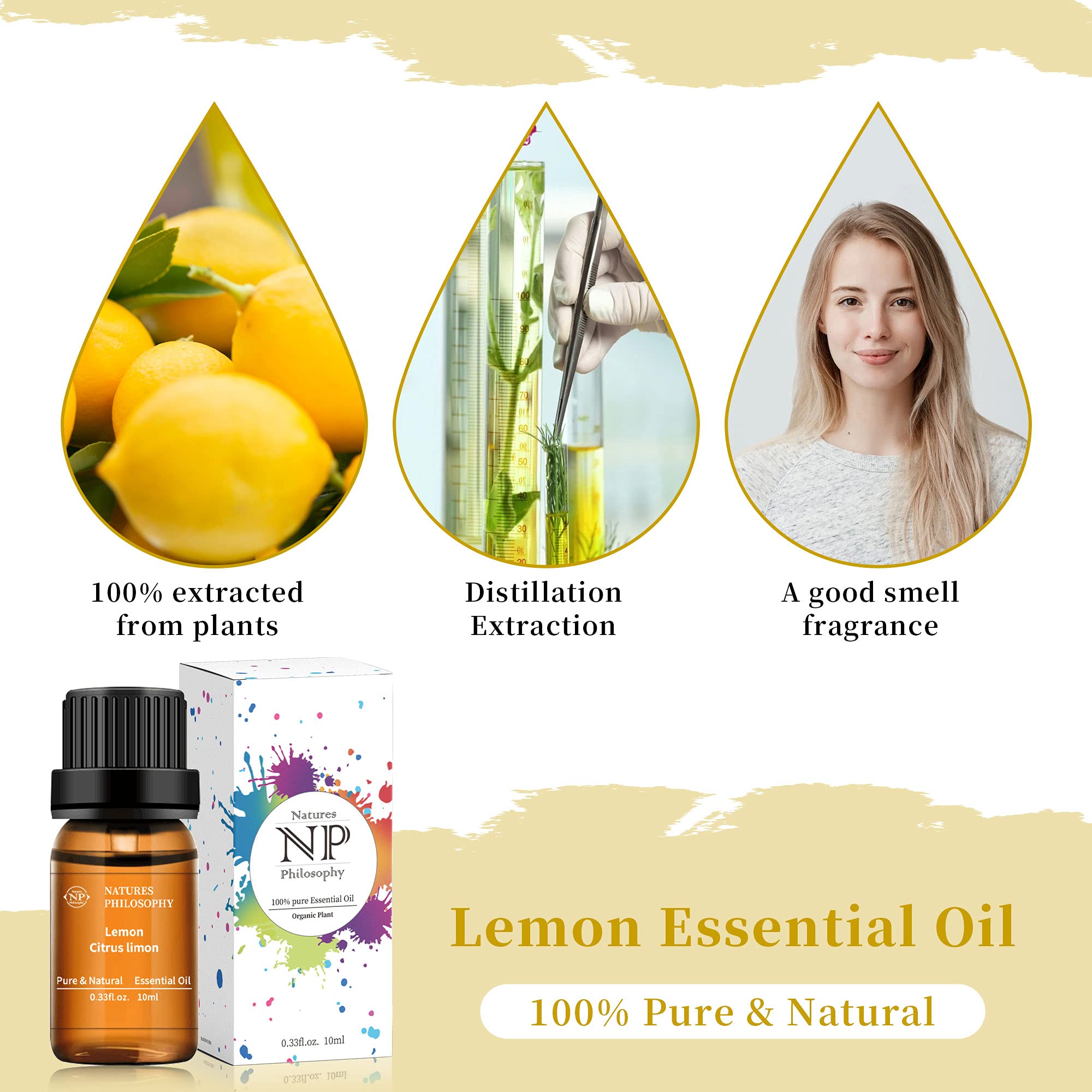 Lemon Essential Oil,100% Pure Organic Essential Oils for Aromatherapy, Diffuser, Massage, Soap Making NP NATURES PHILOSOPHYAu supplements