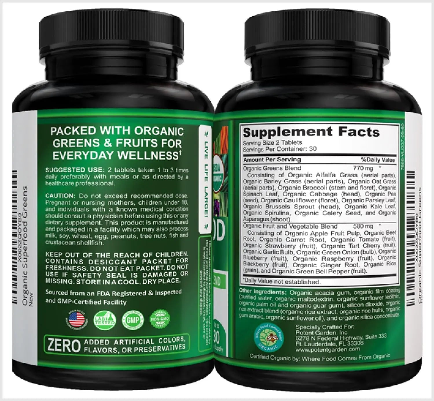 Potent Garden Daily Nutrition Bundle – Superfood Greens + Multivitamin Potent Gardennz supplements