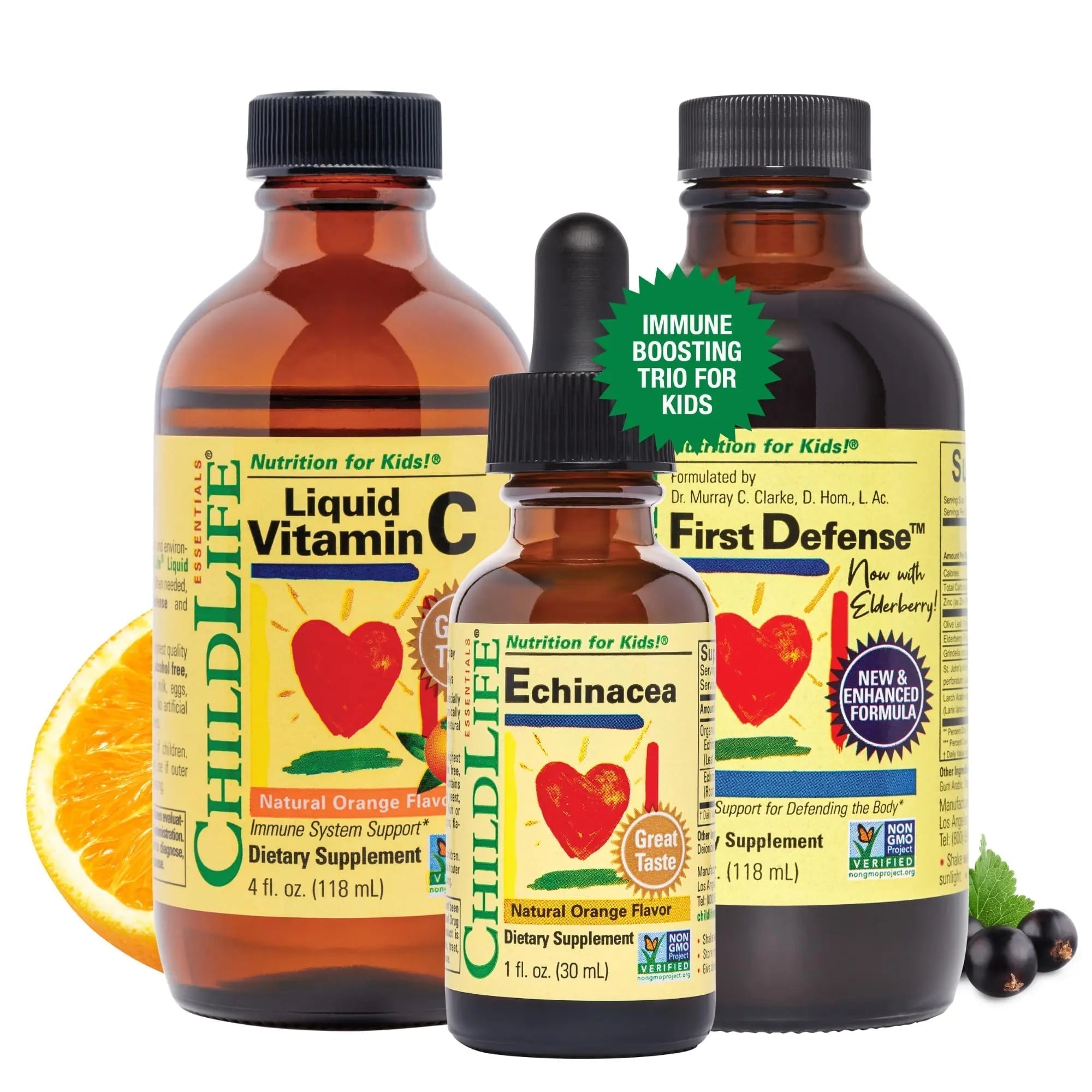 CHILDLIFE ESSENTIALS Immune Support 3-Pack - Liquid Vitamin C, First Defense, and Echinacea - Immune Boosting Supplements CHILDLIFE ESSENTIALSAu supplements