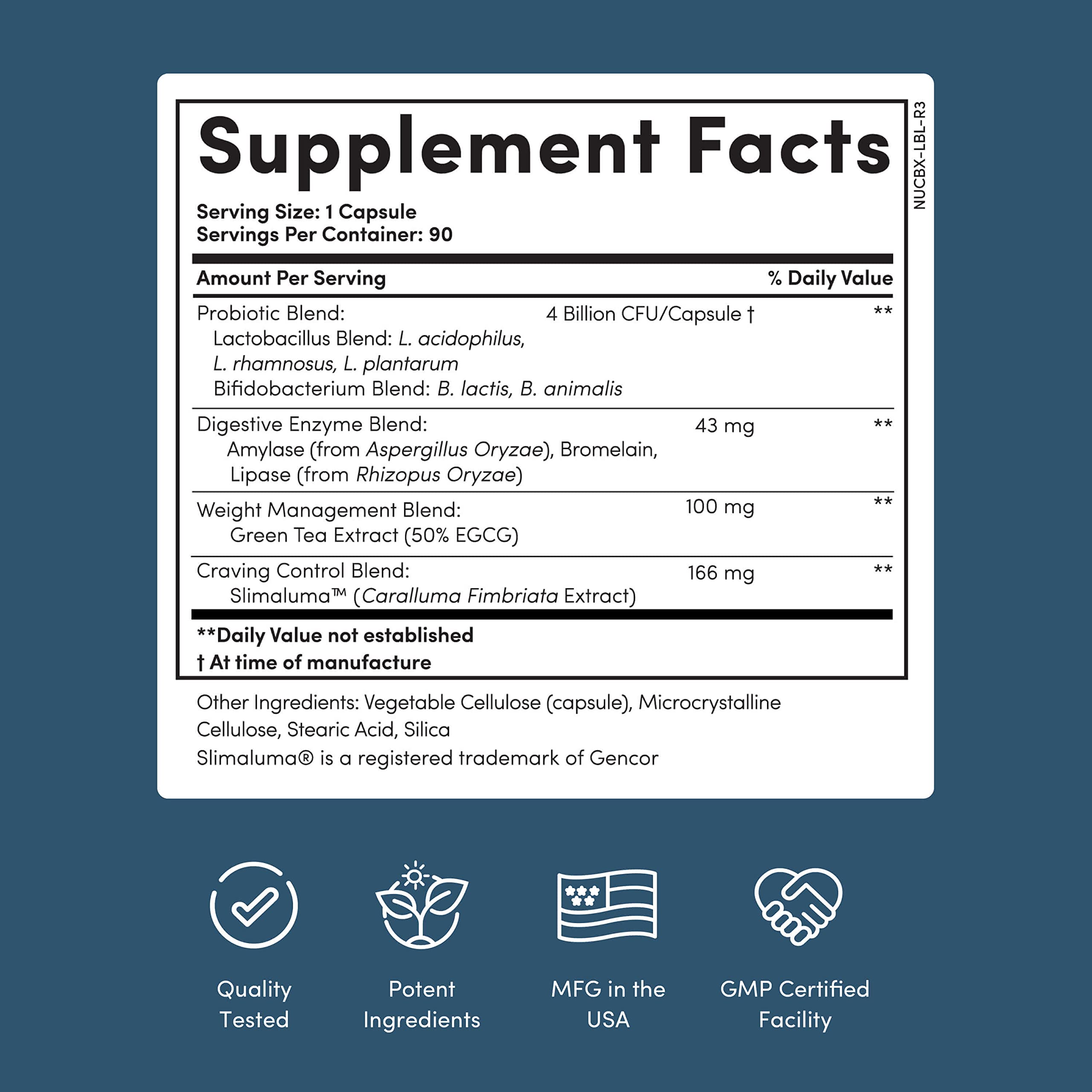 Nucific® Bio-X4 4-in-1 Weight Management Probiotic Supplement, 90 Count. NucificUS supplements