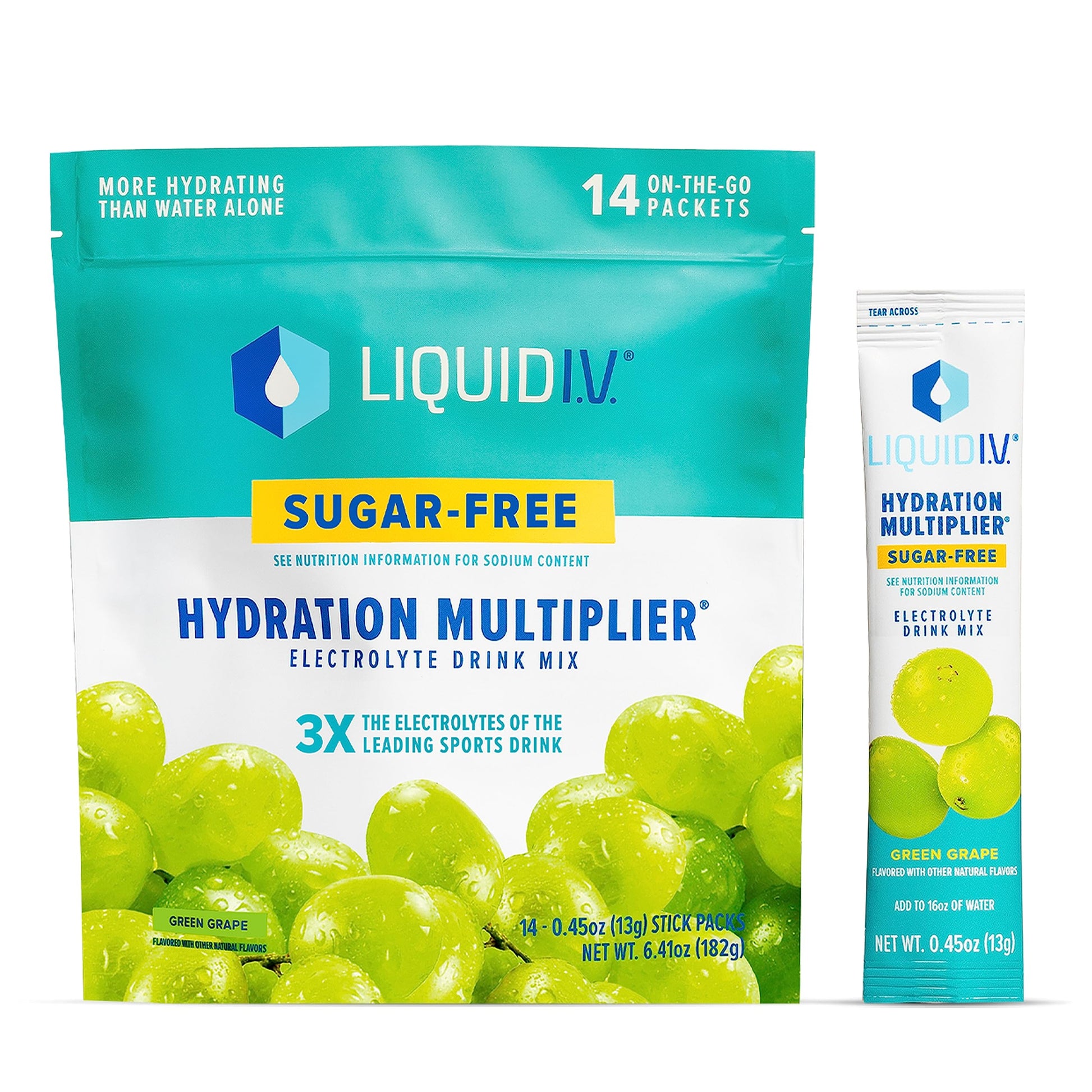 Liquid I.V. Sugar-Free Hydration Multiplier - Green Grape – Hydration Powder Packets Liquid I.V.Au supplements