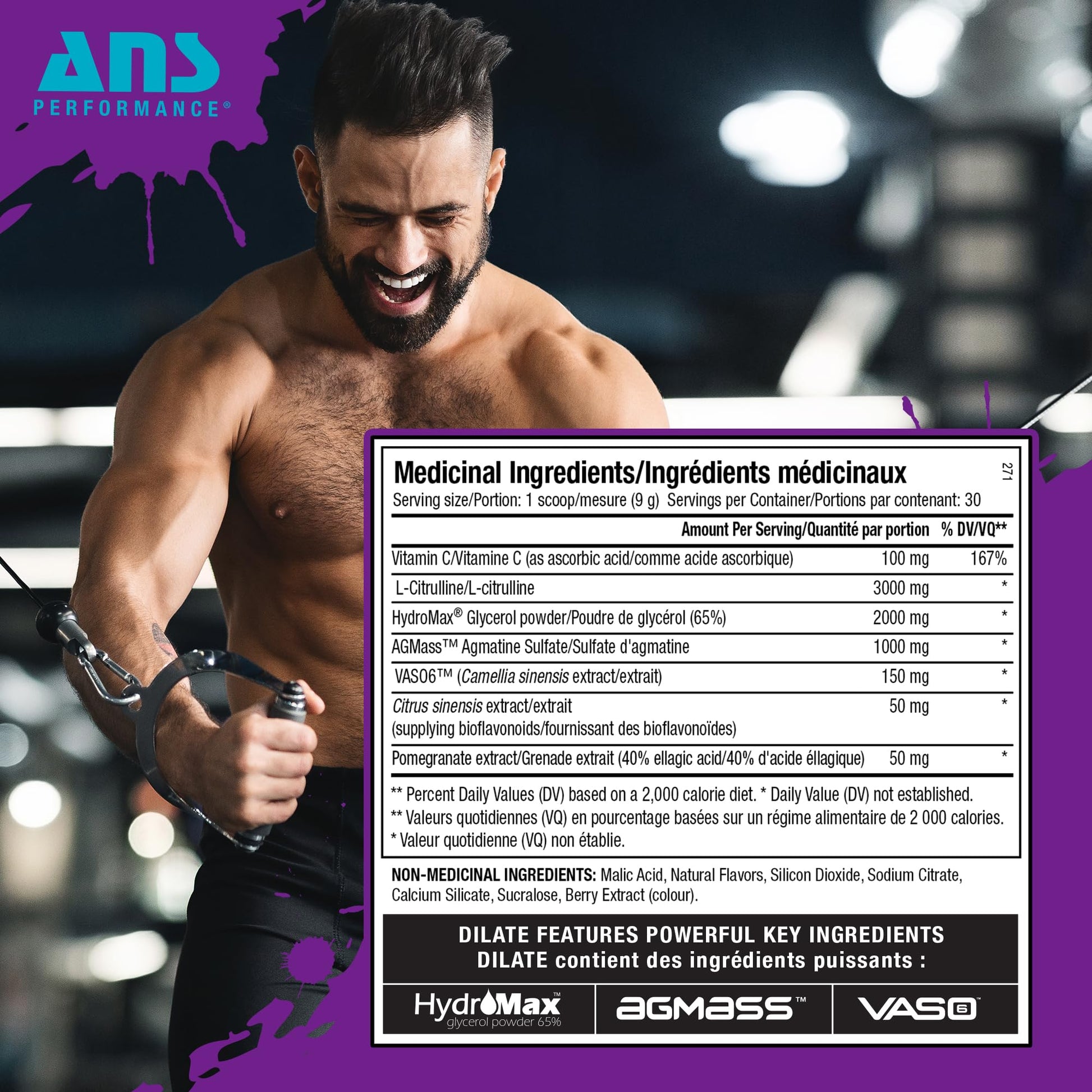 ANS Performance Dilate Pump PreWorkout Powder - Dietary Supplement - Maximizes ANS PerformanceAu supplements