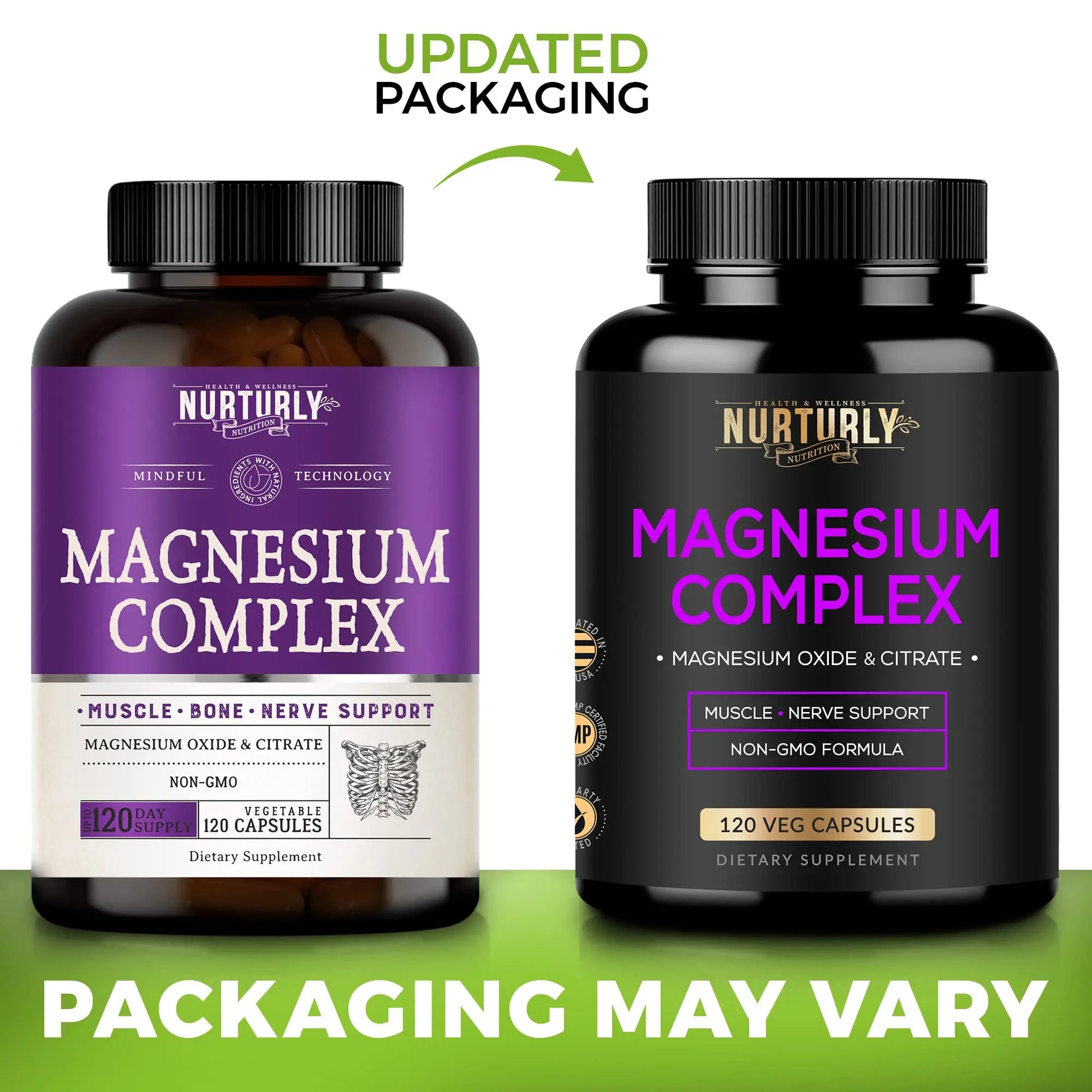 Magnesium Citrate & Oxide 500mg Complex Supplement - High Absorption Maximum Strength - Helps Support Bone Density and Strength, Muscles, Energy and Sleep - 120 Vegan Capsules NURTURLYnz supplements