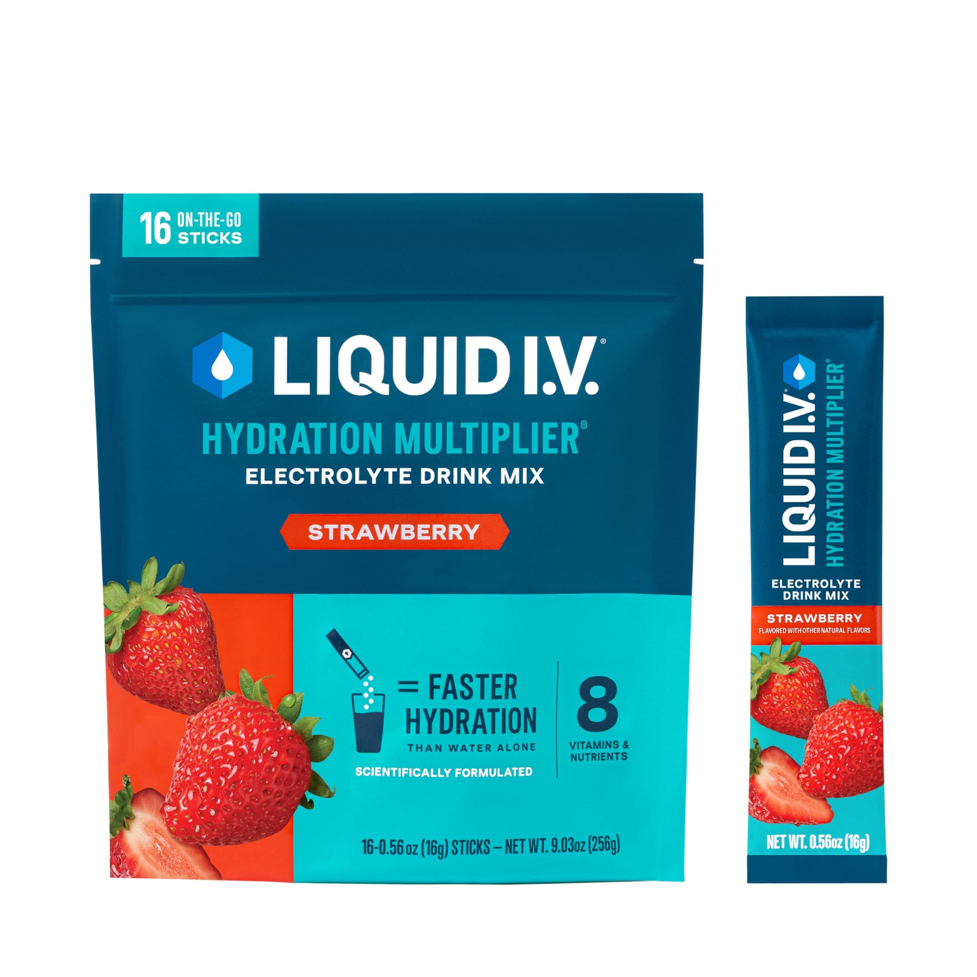 Liquid I.V.® Hydration Multiplier - Strawberry | Electrolyte Powder Drink Mix | 1 Pack (16 Servings) Liquid I.V.US supplements
