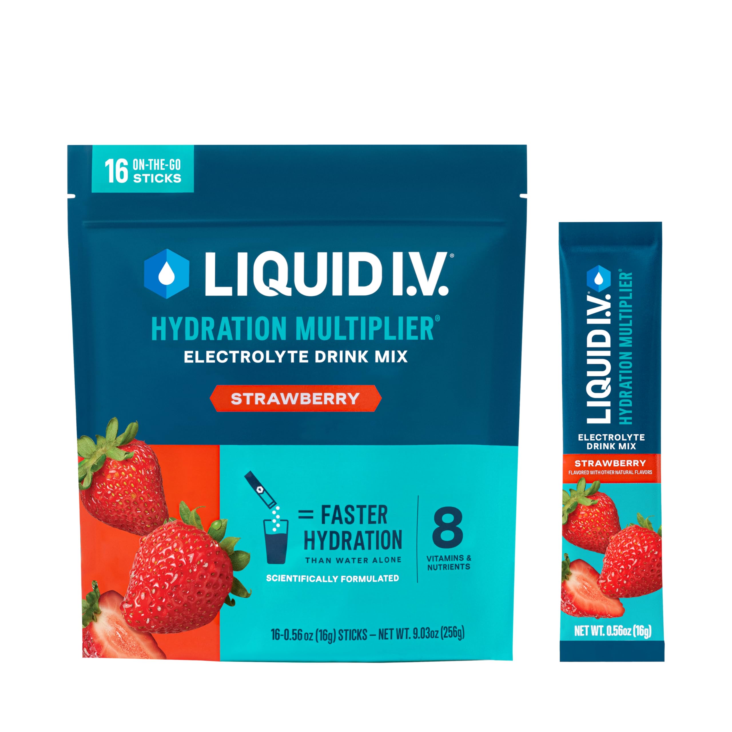 Liquid I.V.® Hydration Multiplier - Strawberry | Electrolyte Powder Drink Mix | 1 Pack (16 Servings) Liquid I.V.US supplements