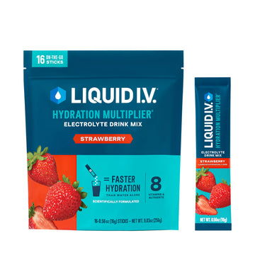 Liquid I.V.® Hydration Multiplier - Strawberry | Electrolyte Powder Drink Mix | 1 Pack (16 Servings) Liquid I.V.US supplements