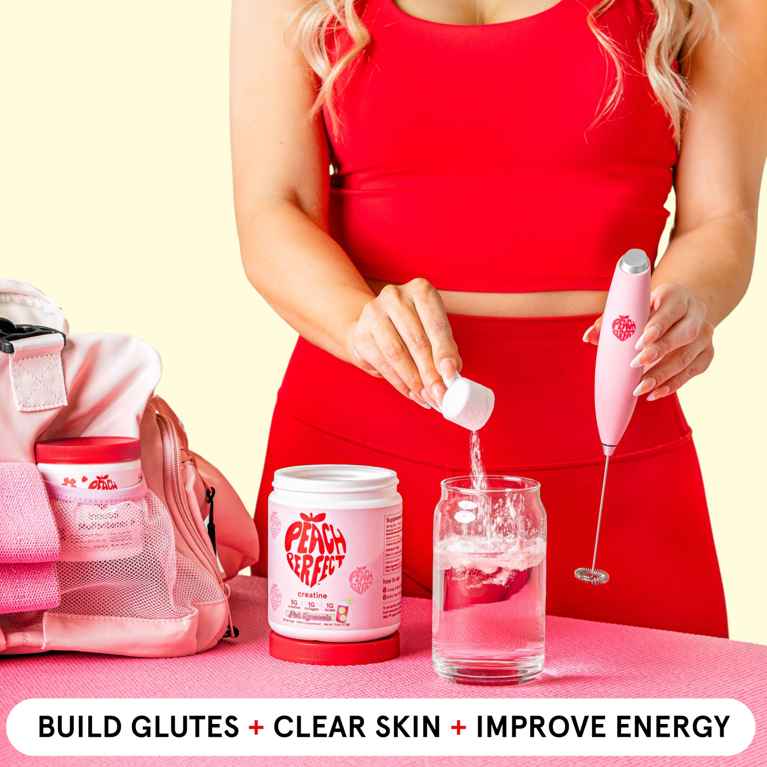Peach Perfect Creatine Blend for Women – Micronized Creatine Monohydrate with BCAA & Collagen for Glute Strength Support – Strawberry Acai – 30 Servings Peach PerfectAu supplements