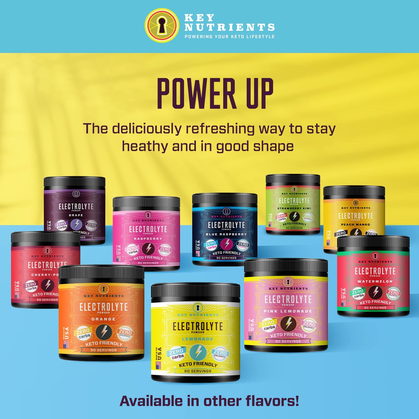 Key Nutrients Electrolytes Hydration Powder - Refreshing Lemonade Drink Mix KEY NUTRIENTSUS supplements