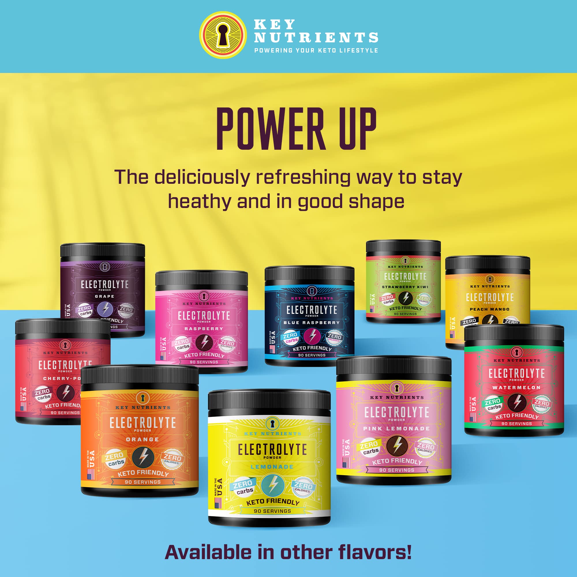 Key Nutrients Electrolytes Hydration Powder - Refreshing Lemonade Drink Mix KEY NUTRIENTSAu supplements