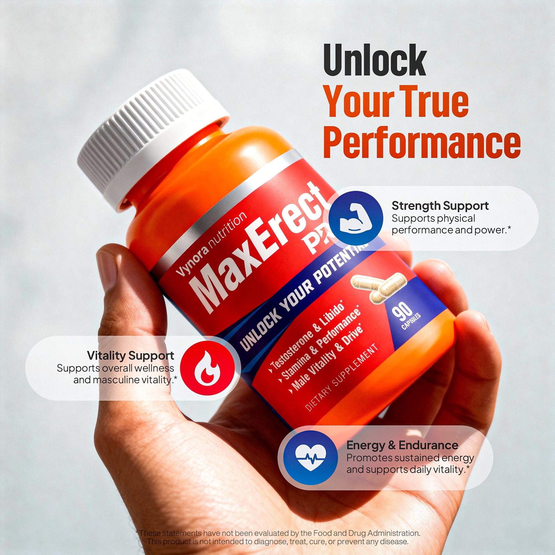 Max Erect PRO Male Enhancing Supplement Pills - Helps Promote Fast Acting Blood Flow for Men - Support Libido, Drive, Size, Performance, Growth, Testosterone, Energy, Stamina, Confidence - 30 Servings Vynora NutritionAu supplements