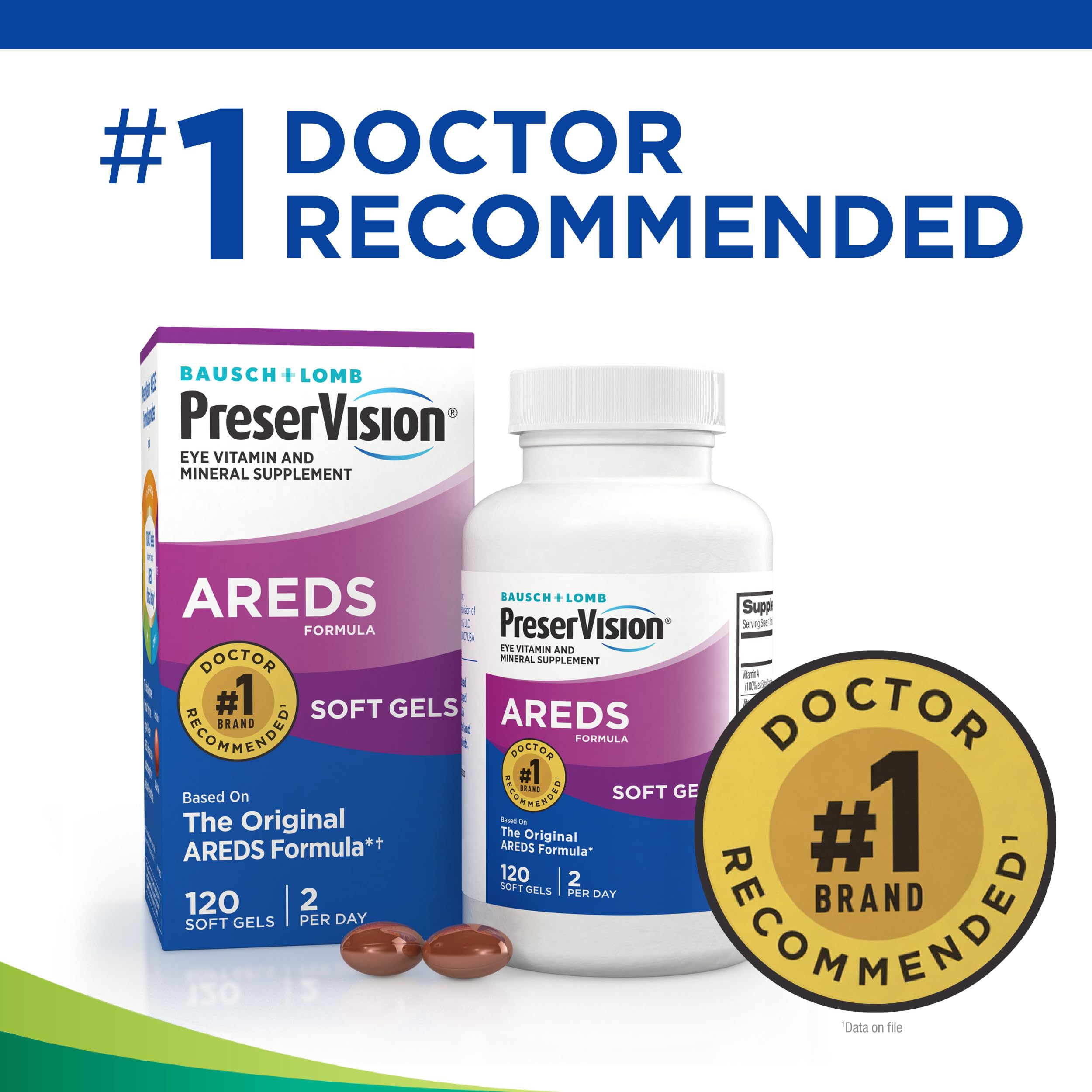 PreserVision AREDS Eye Vitamins, #1 Eye Doctor Recommended Brand, Multivitamin with Copper, Vitamin A, C & E, Zinc Supplements, 120 Softgels PreserVisionAu supplements