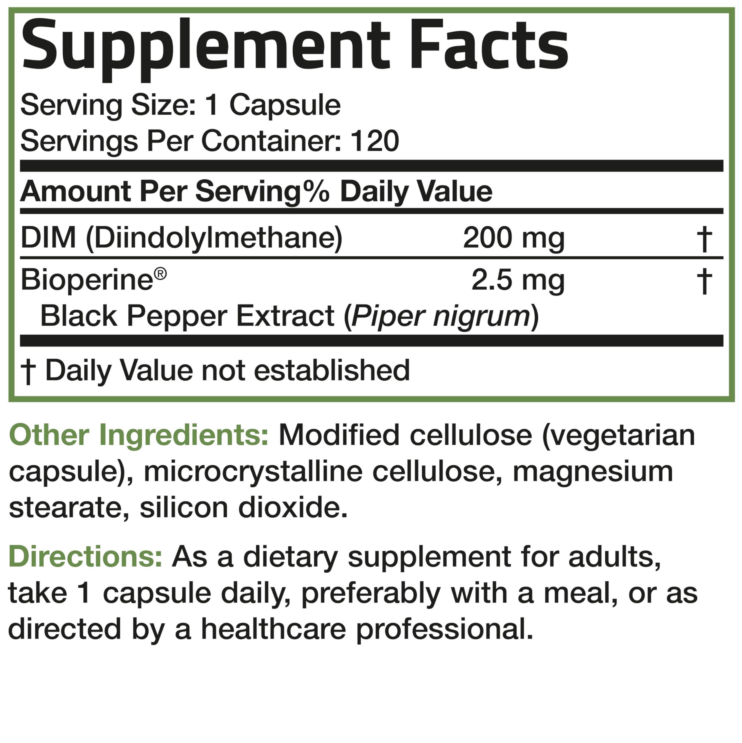 Bronson DIM Supplement 200 MG Diindolymethane with BioPerine for Enhanced Absorption, Estrogen Metabolism & Maintains Balanced Hormone Levels, 120 Vegetarian Capsules BronsonAu supplements