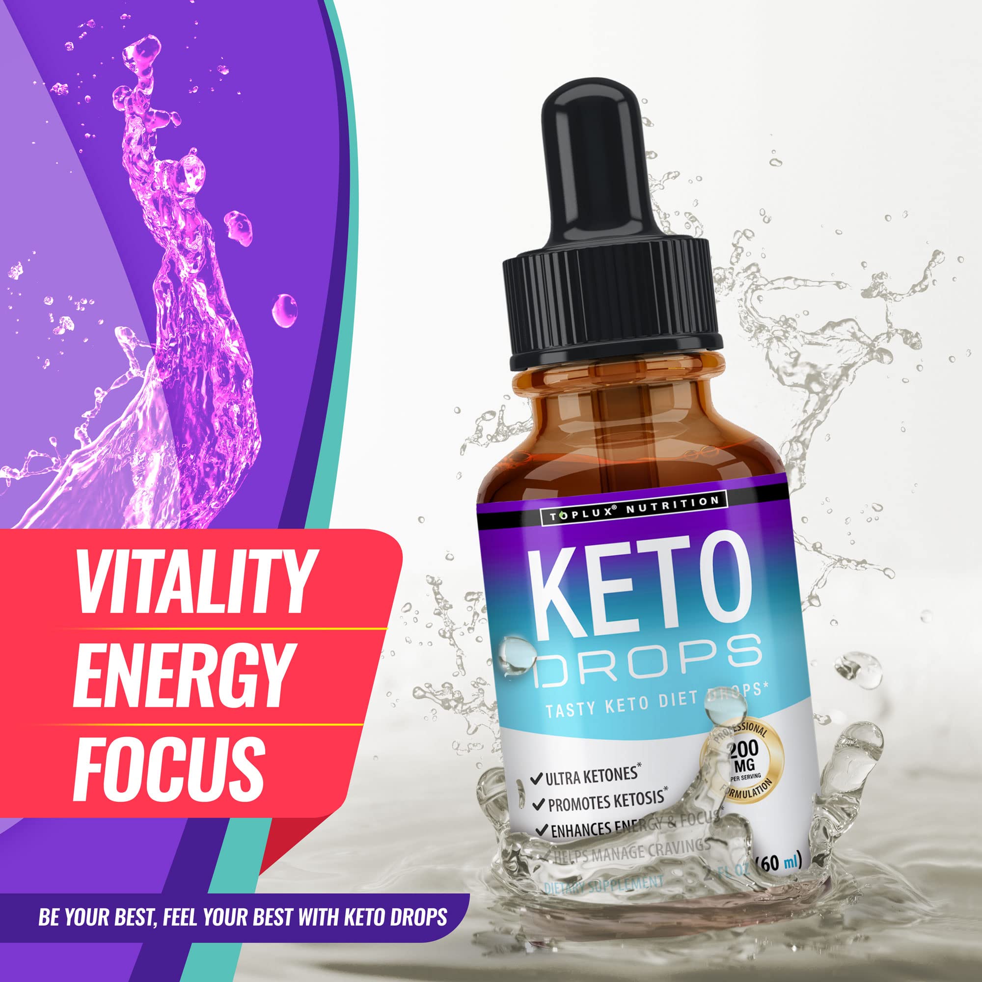 Keto Diet Drops Weight Loss Ketogenic Supplement - Premium Fat Burner Formula TopluxUS supplements