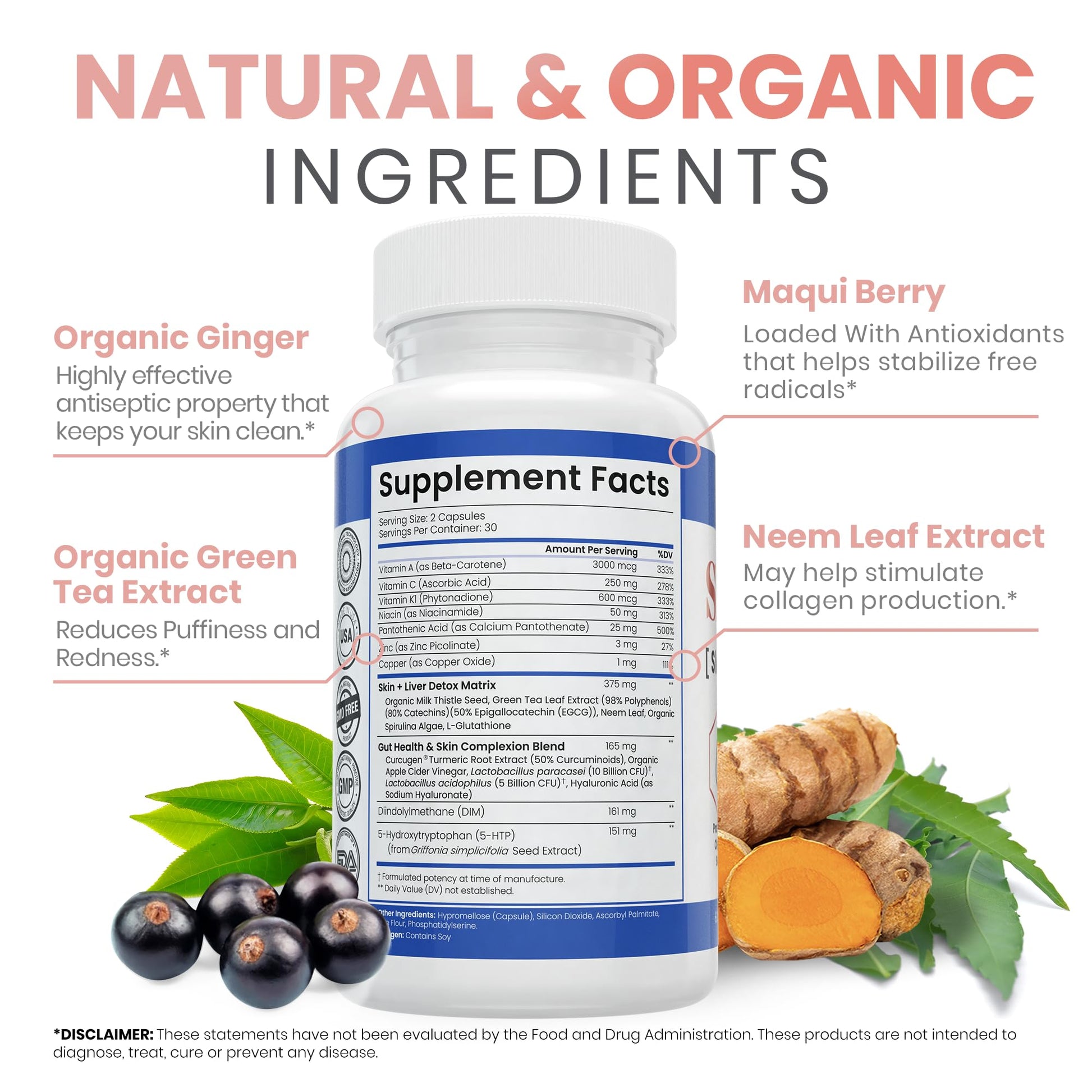 Zen Nutrients SkinVite Natural Skin Supplement for Women, Men & Teens - Hormonal Breakouts & Clear Skin Support Supplement - Detoxifying Vitamin for Acne and Digestion Support Zen NutrientsAu supplements